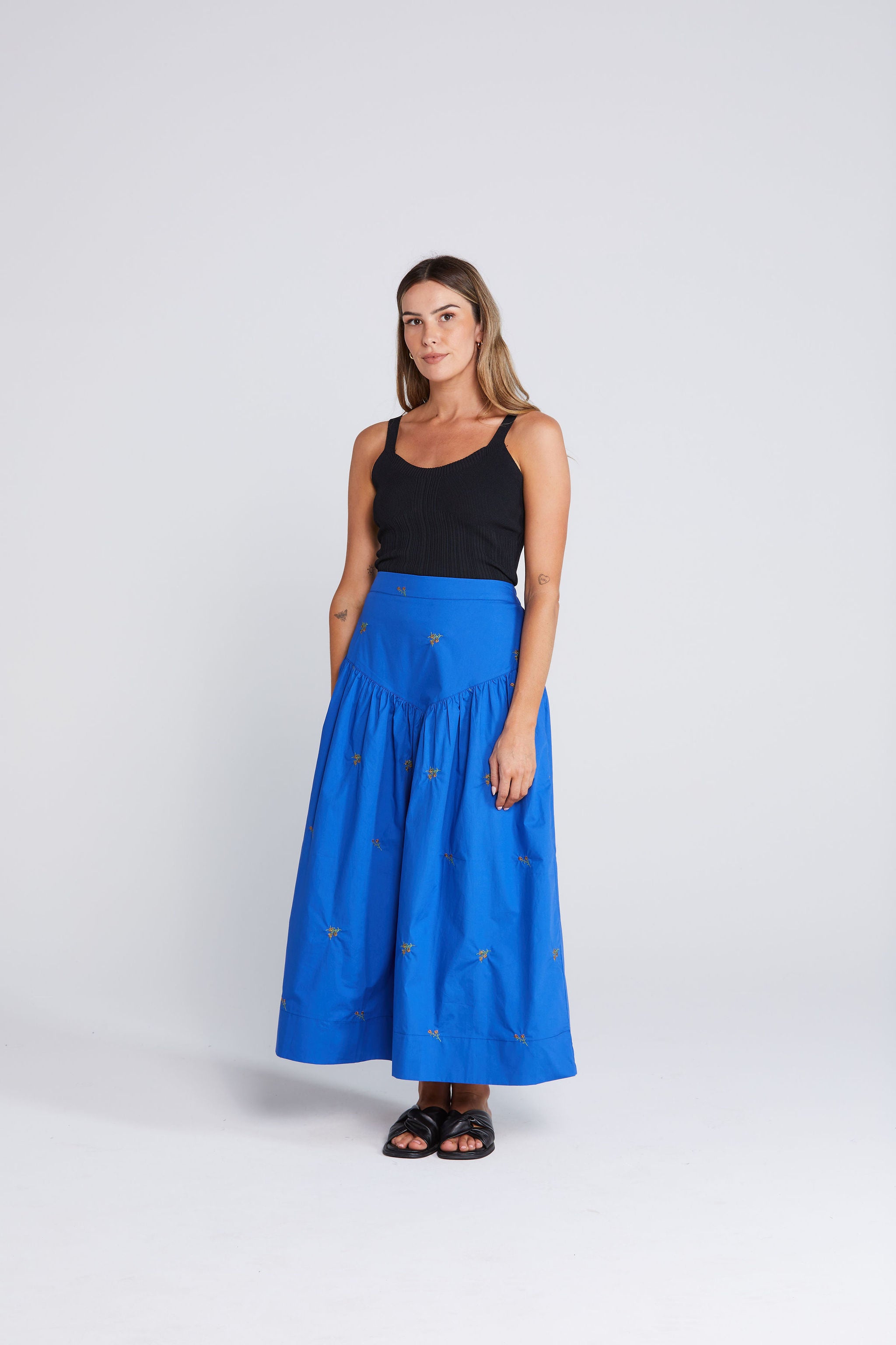 Aria Skirt - Cobalt Blossom