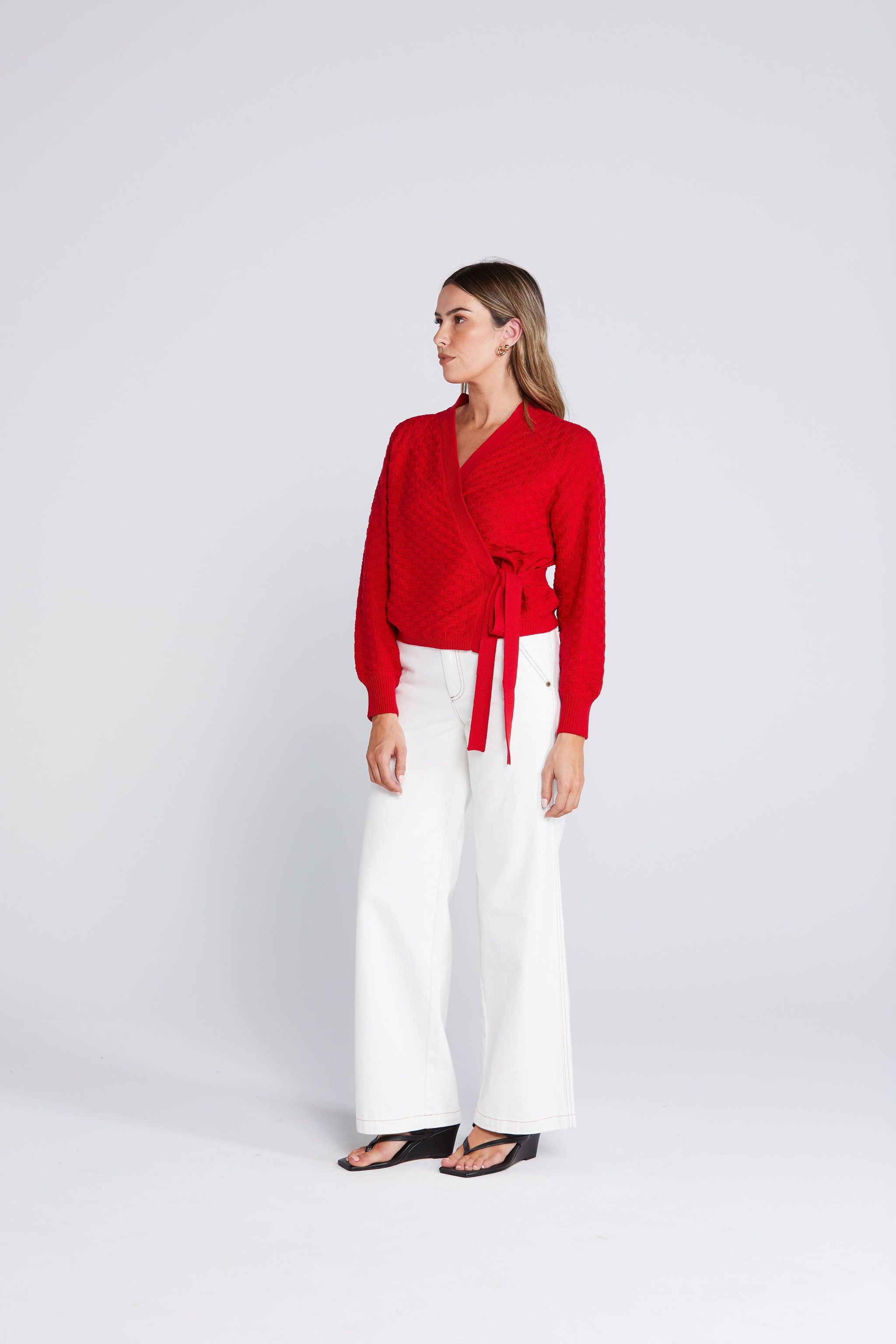 Wrapt Cardigan - Sizzling Scarlet