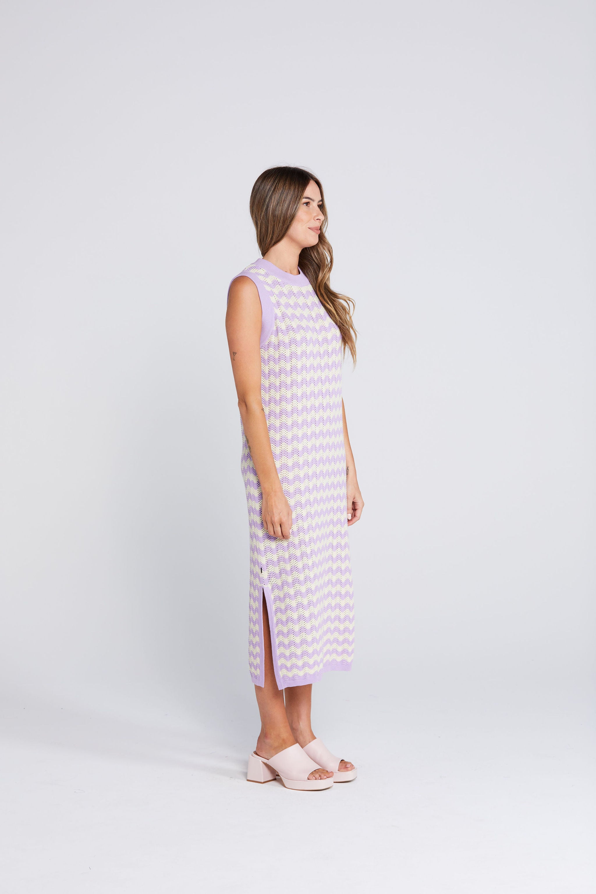 Coming Soon - Squiggle Tank Dress - Creamy Lilac