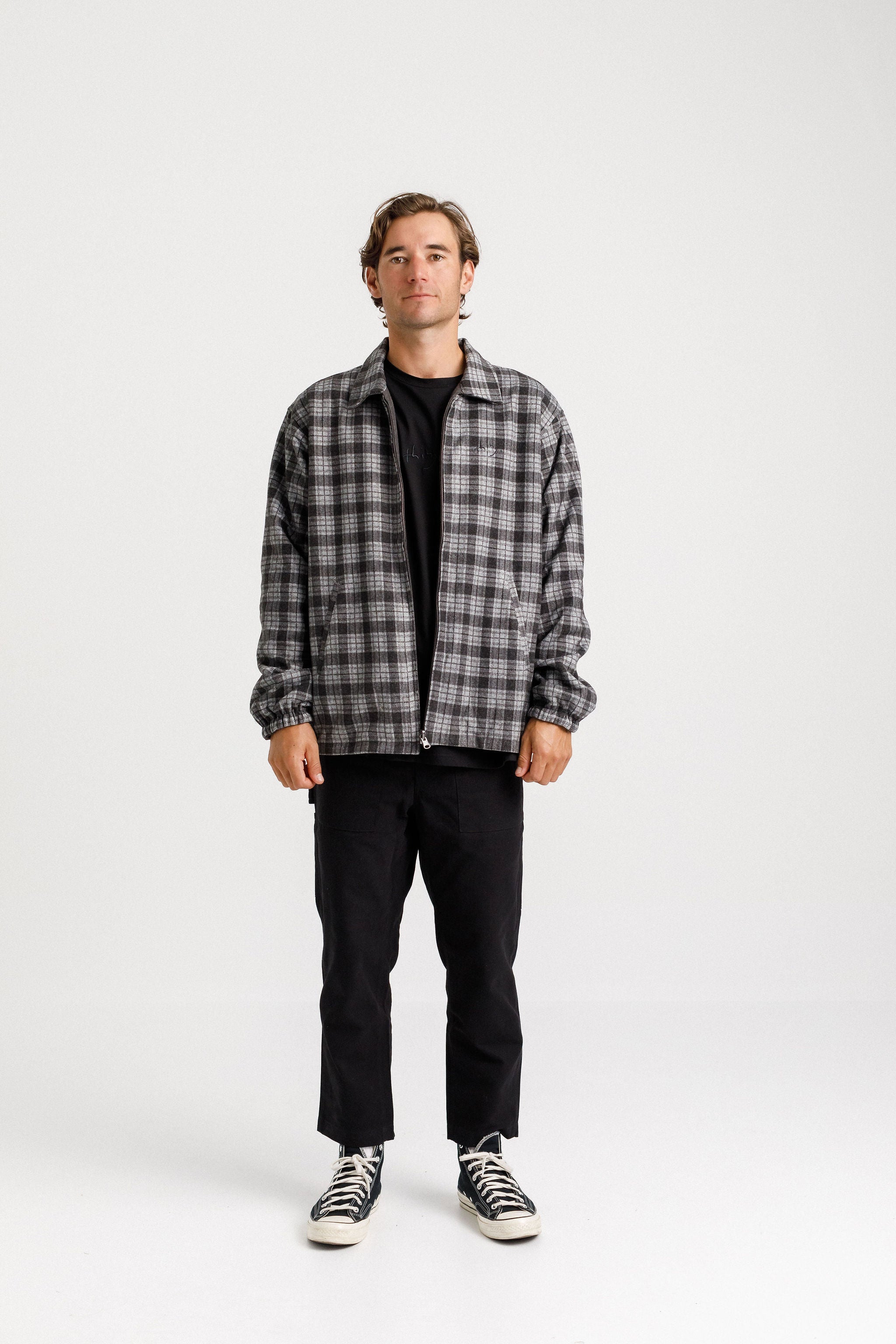 Reversible Mach Jacket - Charcoal Plaid/Charcoal