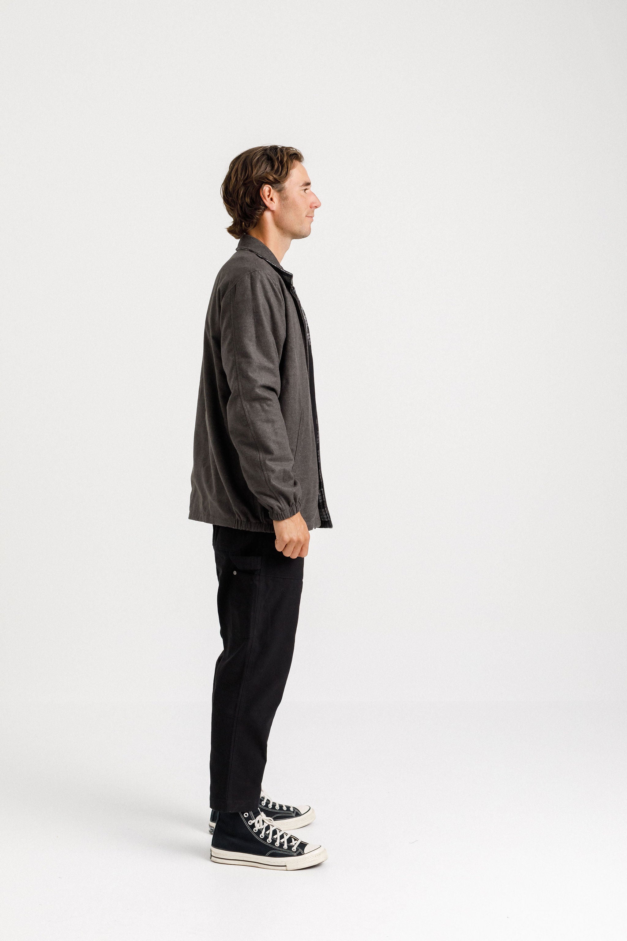 Reversible Mach Jacket - Charcoal Plaid/Charcoal