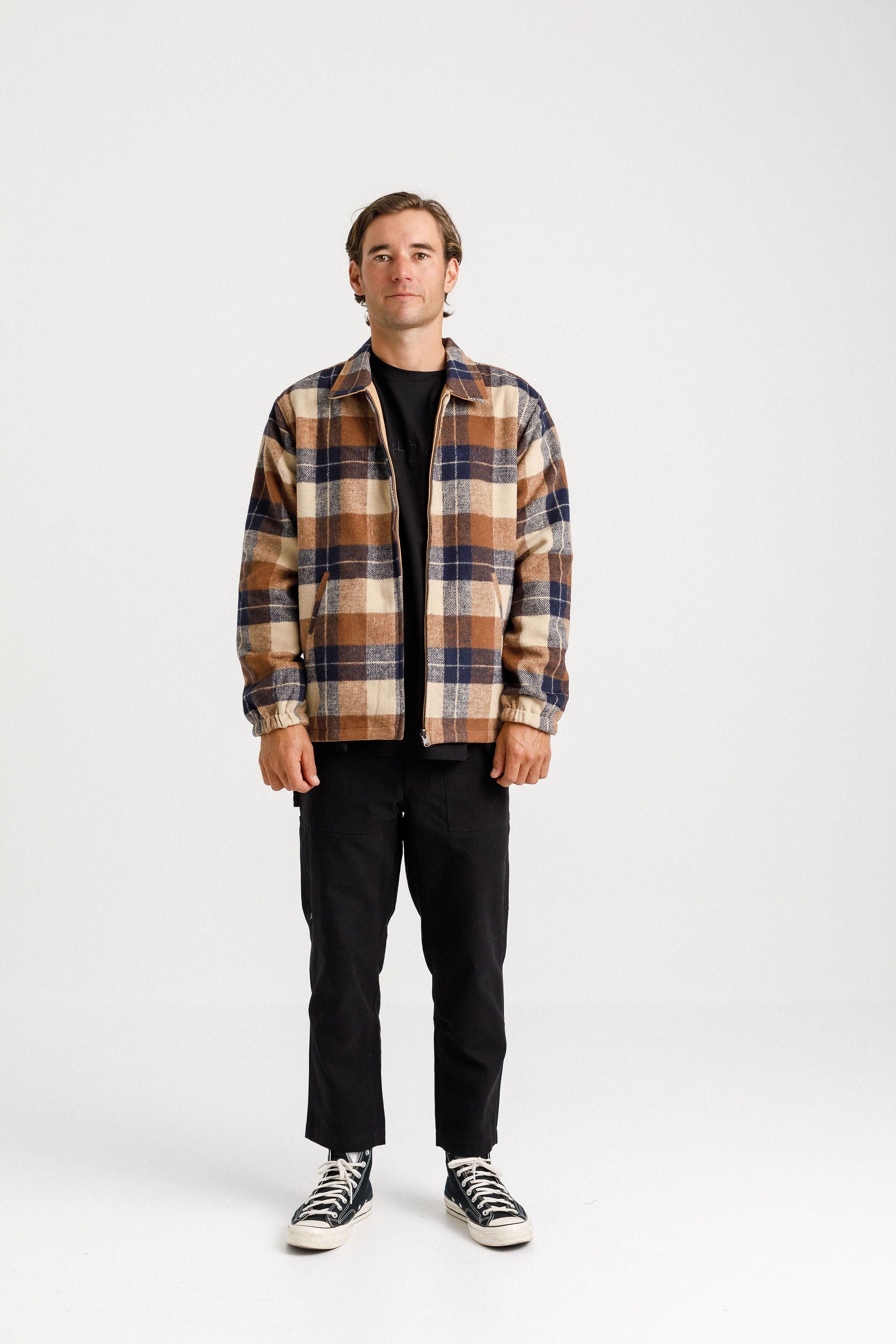 Reversible Mach Jacket - Camel Plaid