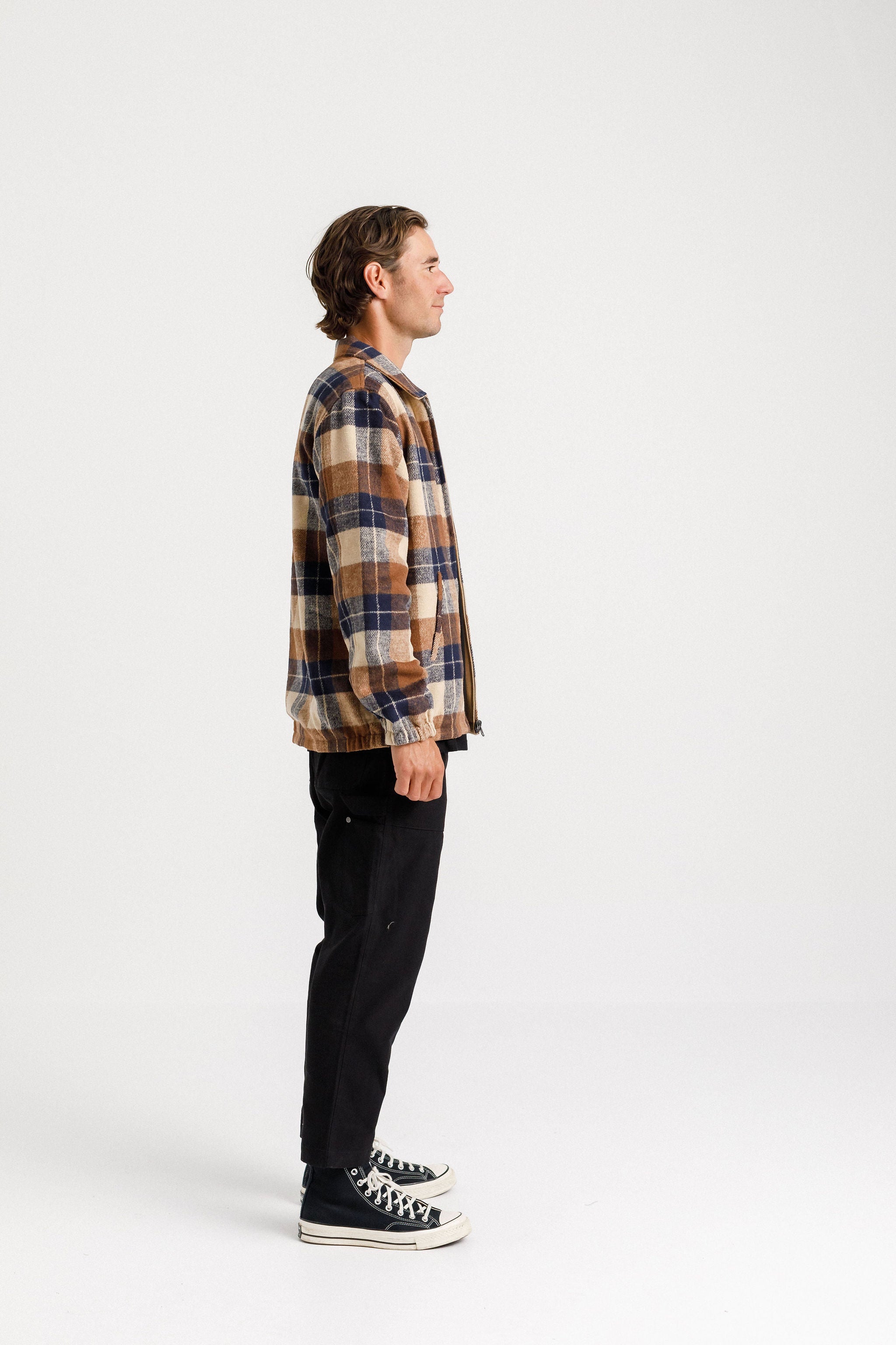 Reversible Mach Jacket - Camel Plaid