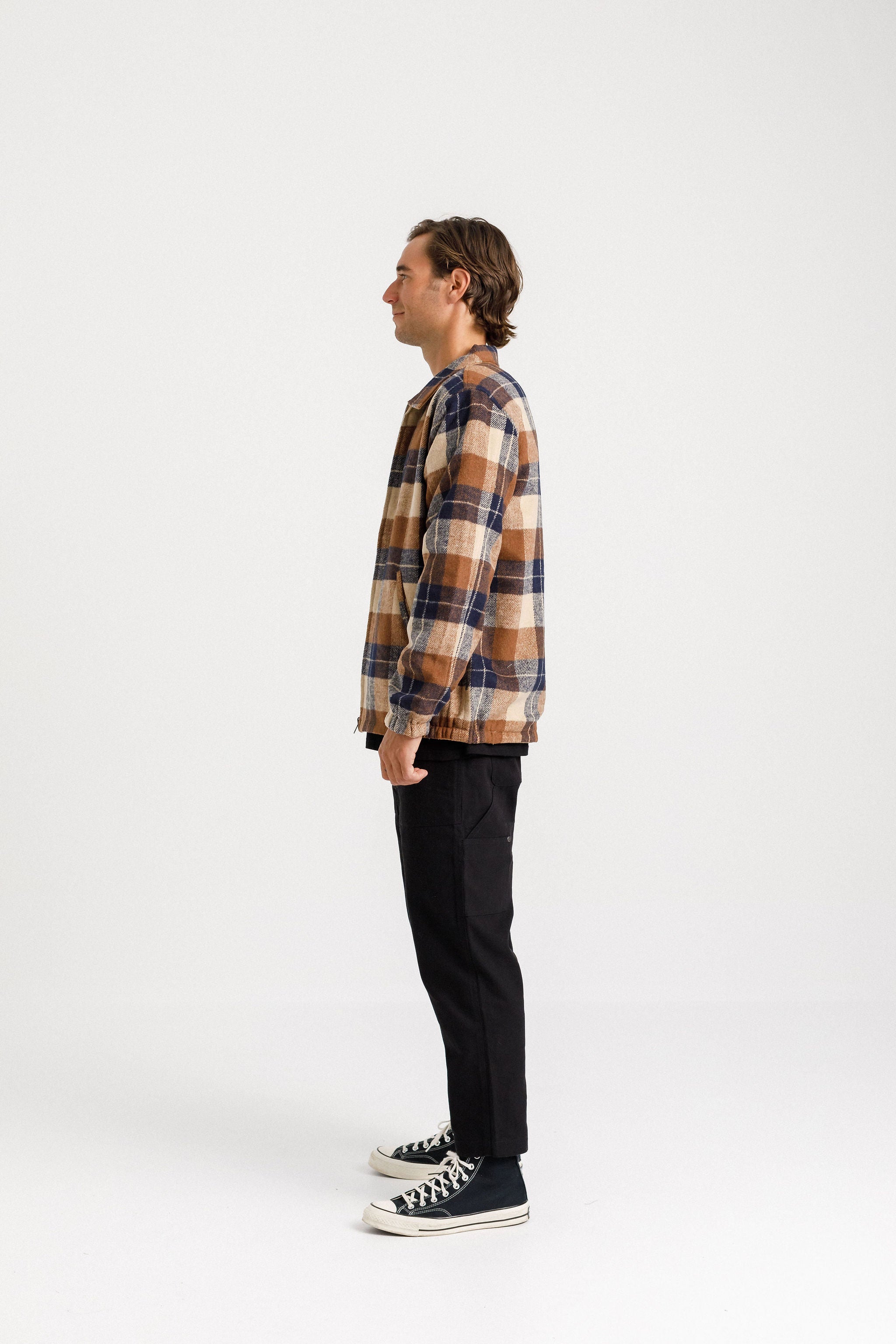 Reversible Mach Jacket - Camel Plaid