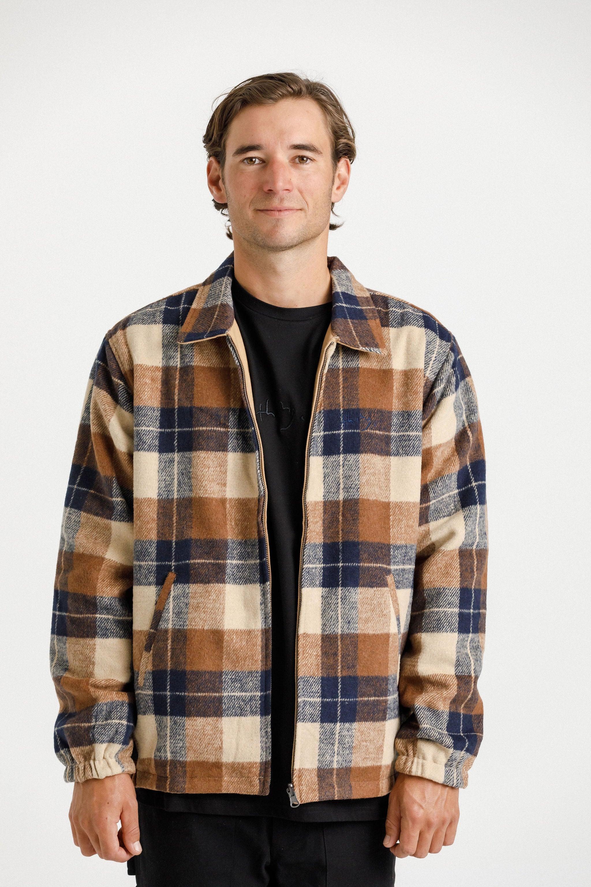 Reversible Mach Jacket - Camel Plaid
