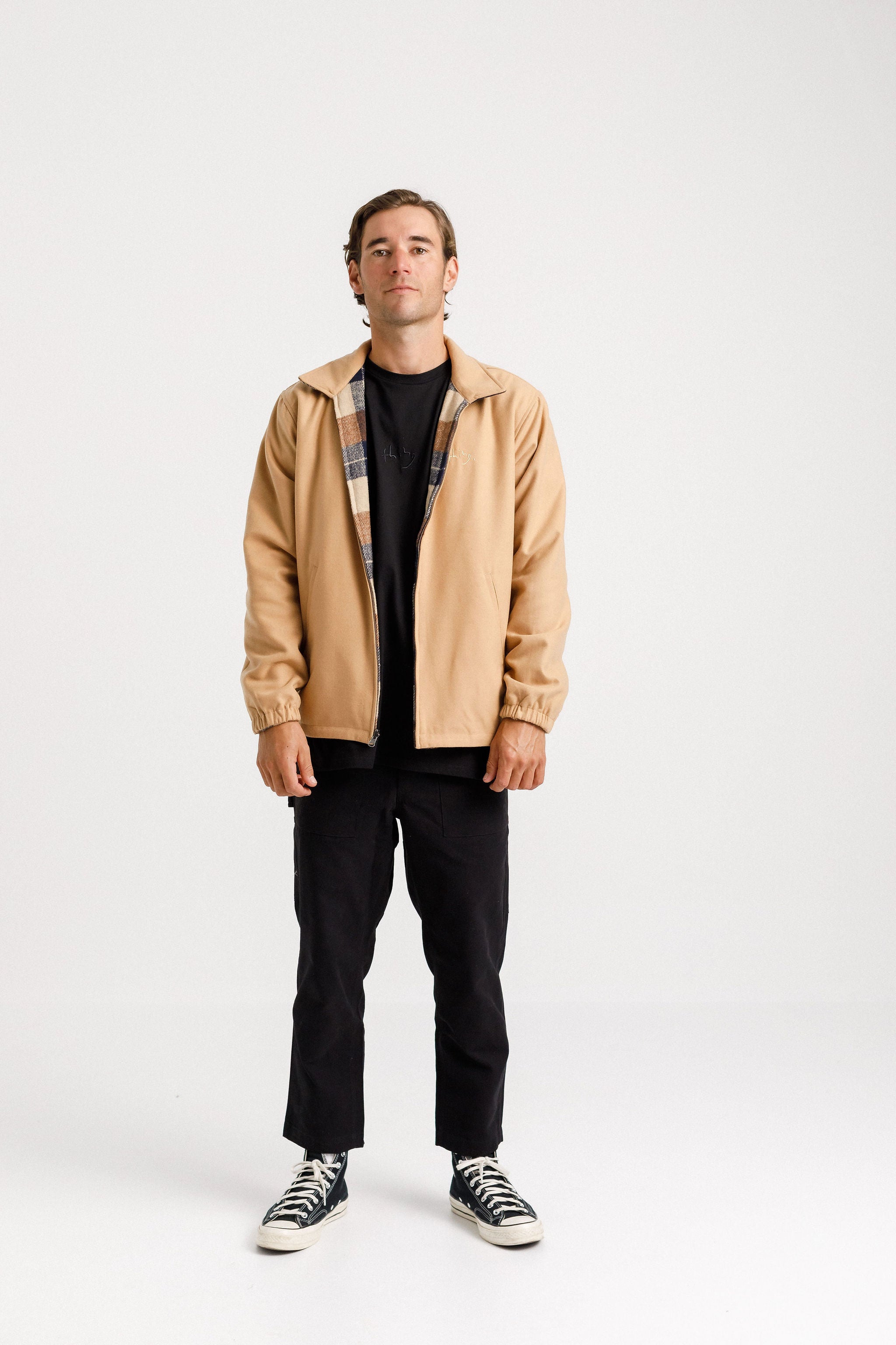 Reversible Mach Jacket - Camel Plaid