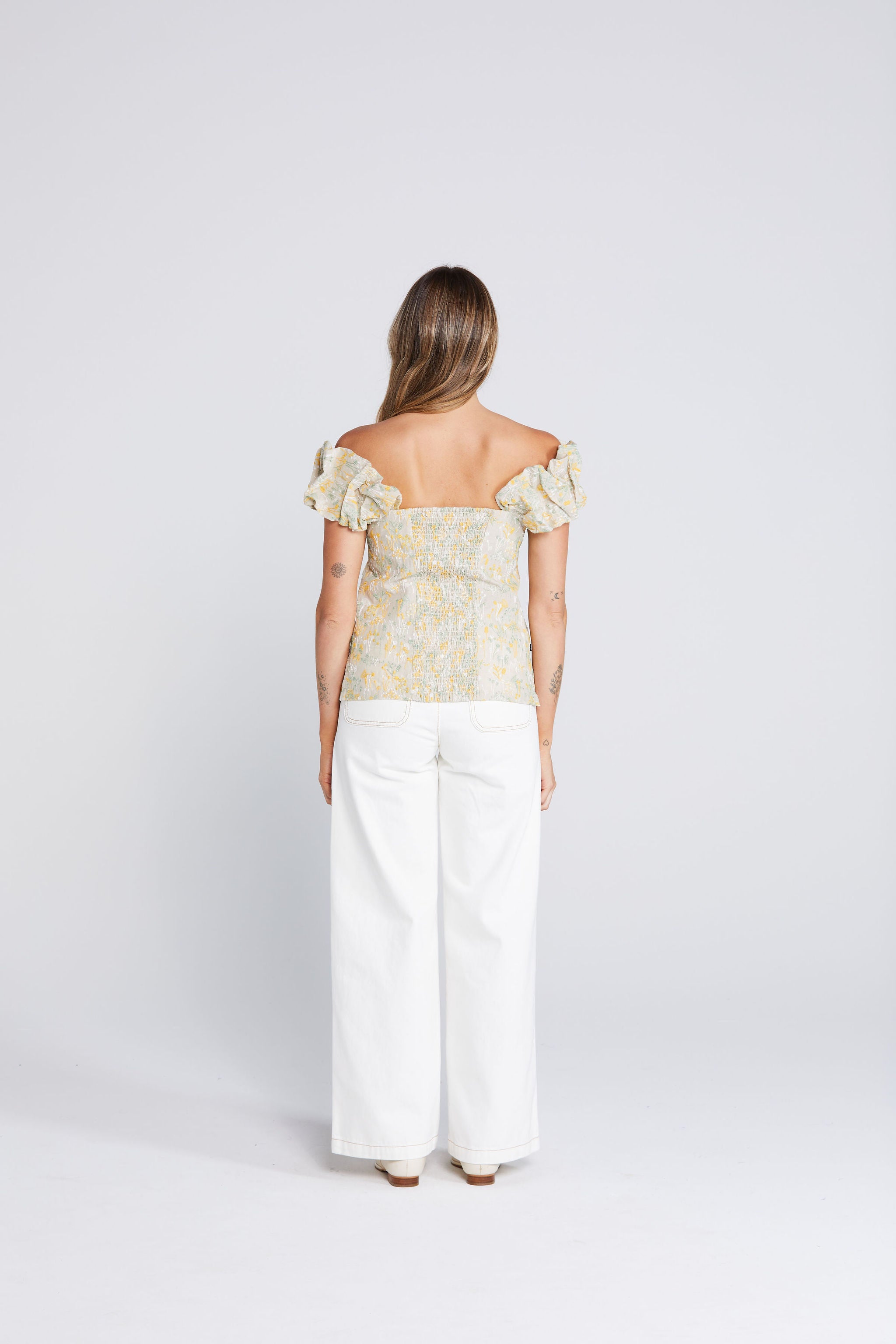 Ruffle Singlet - Whimsical Flora