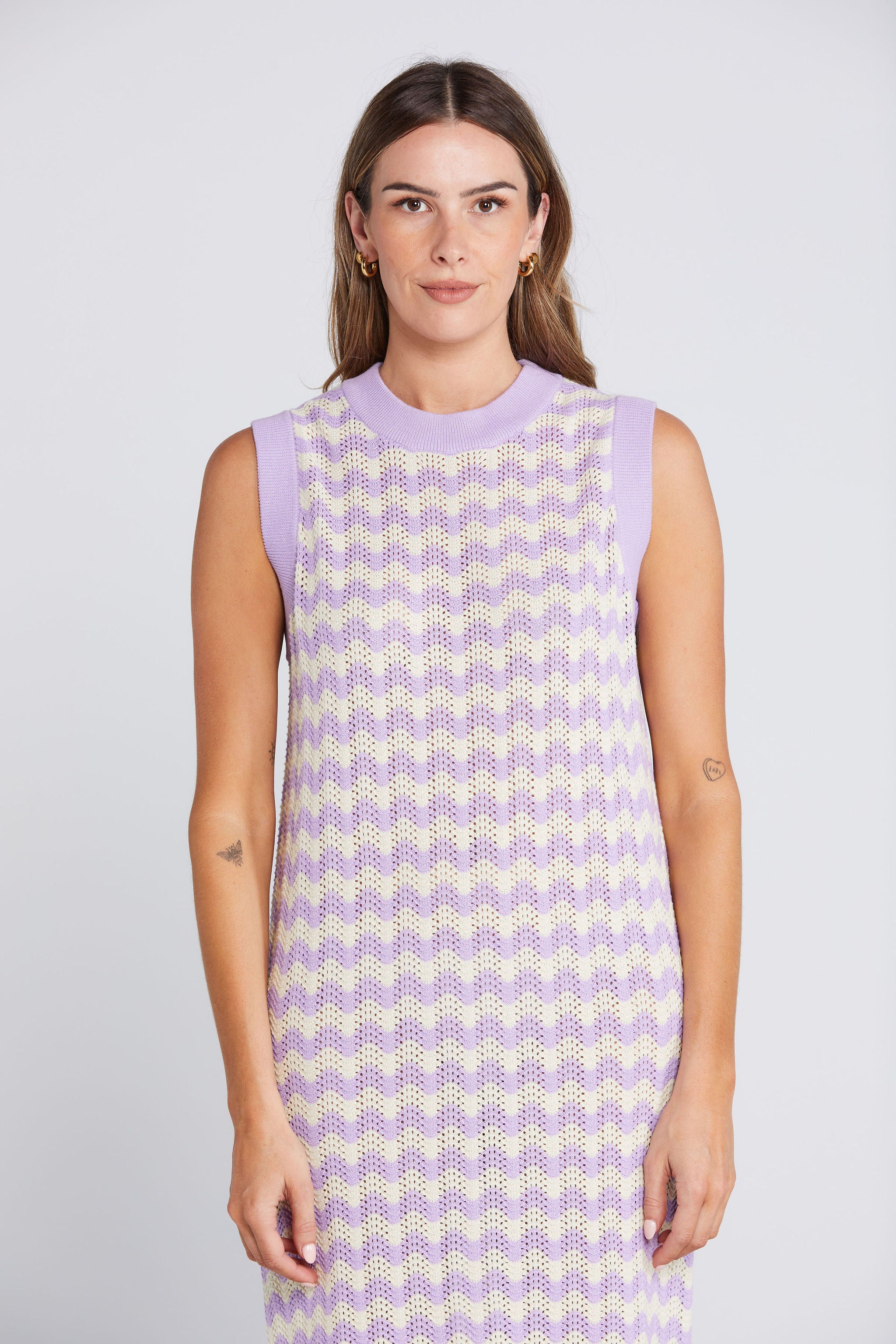 Coming Soon - Squiggle Tank Dress - Creamy Lilac