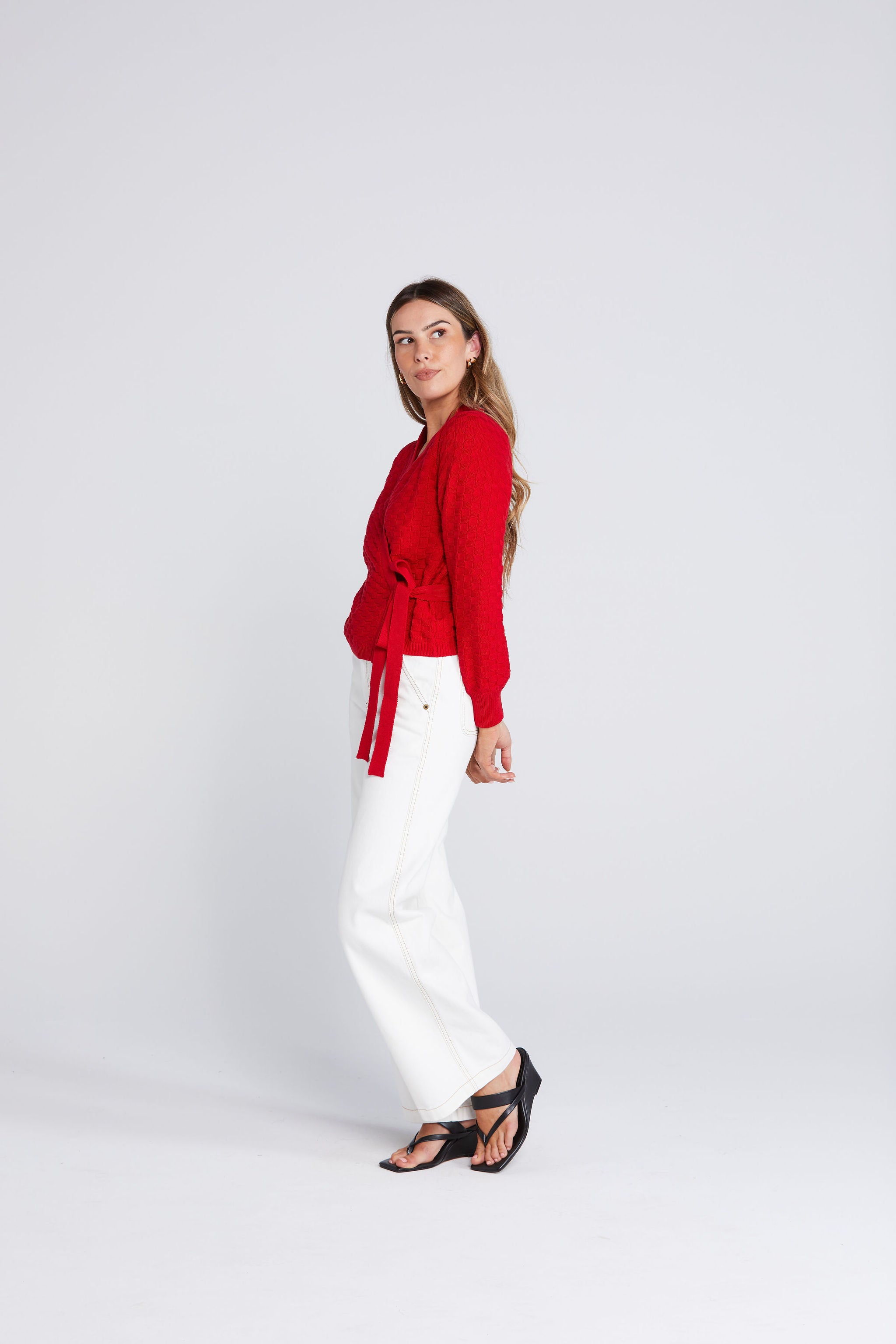 Wrapt Cardigan - Sizzling Scarlet