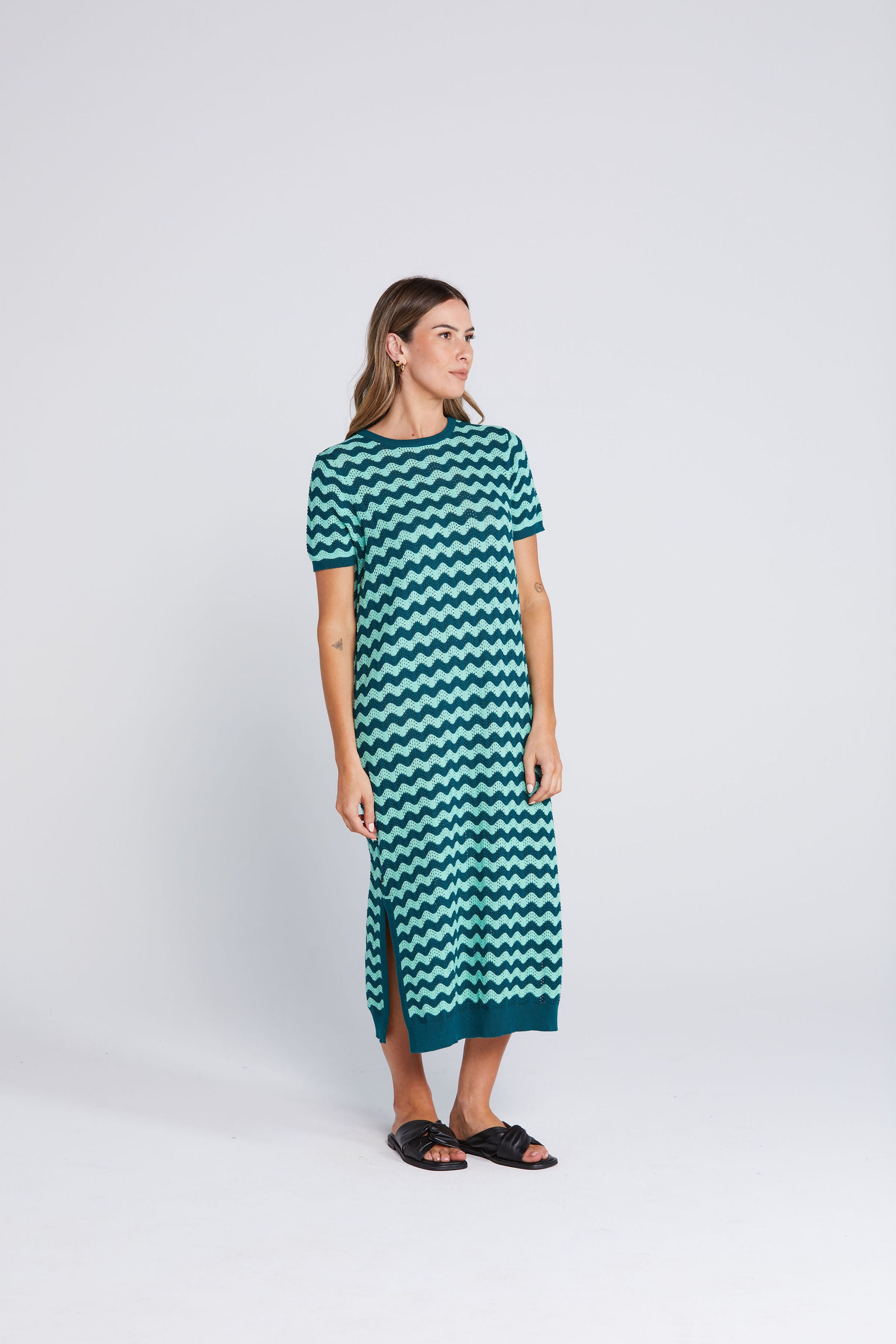 Squiggle Dress - Sage & Cypress