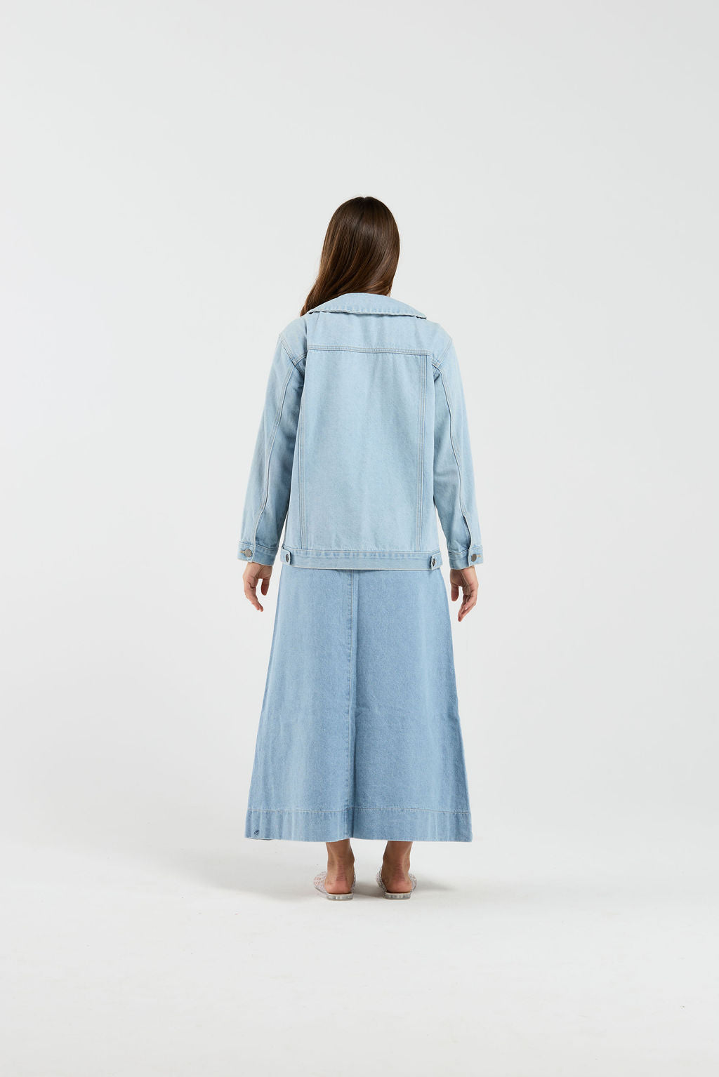 Bowtique Shacket - Stone Wash Denim