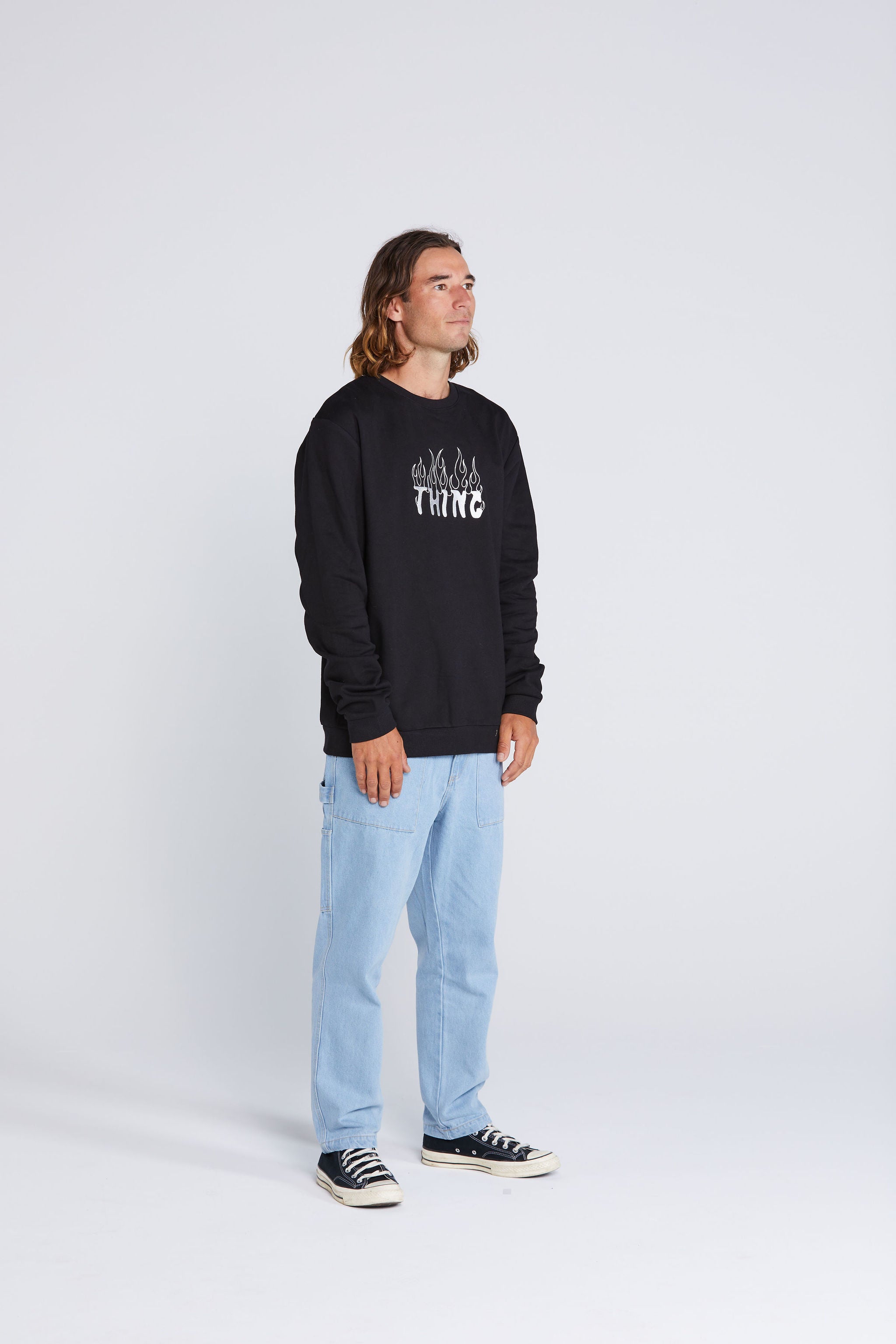 Title Crew - Black with White Pyro Embroidery