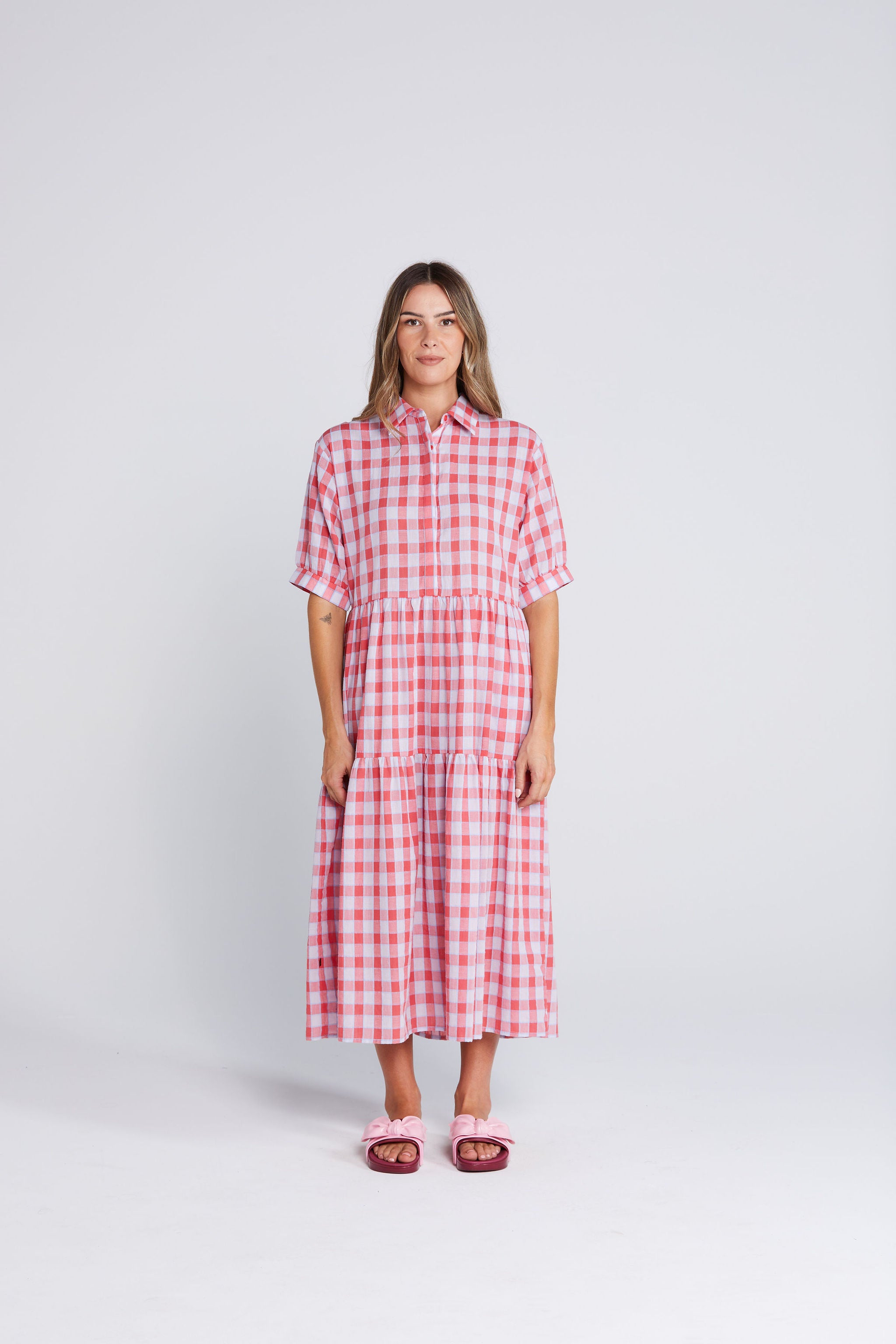 rosarymoon ♡ Bias Check Panel Dress rosary moon Bias Check Panel