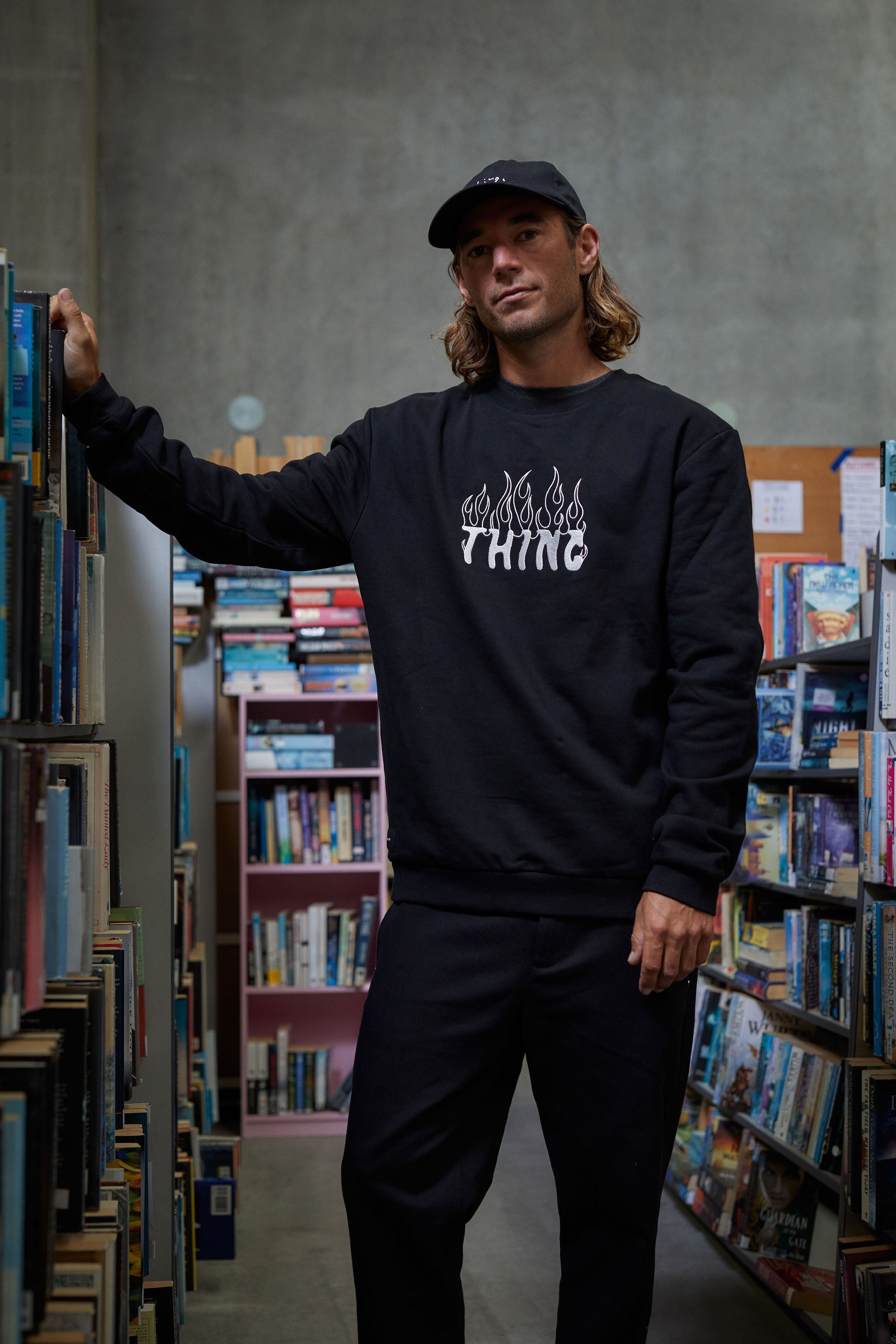 Title Crew - Black with White Pyro Embroidery