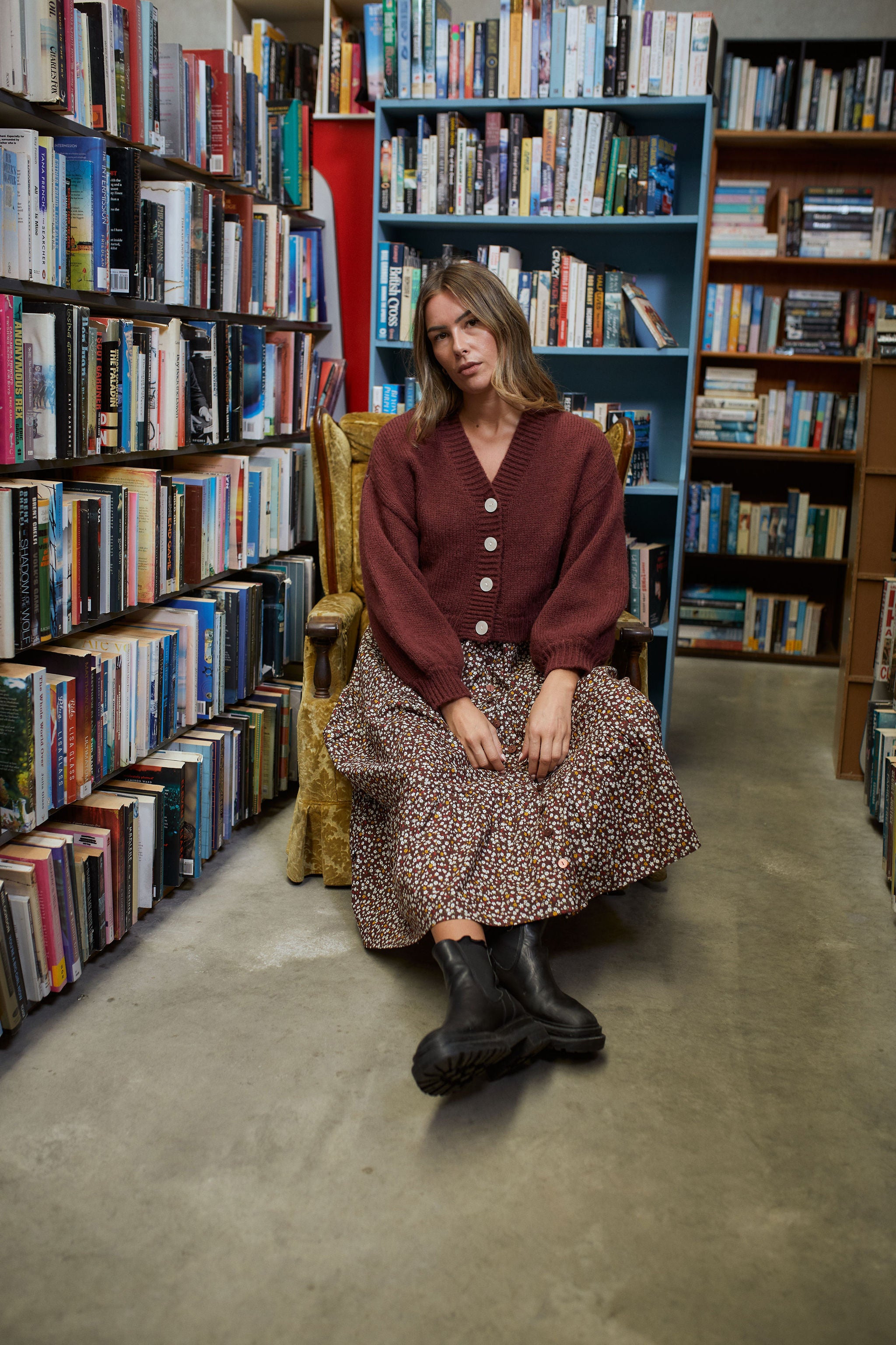 Huddle Cardigan - Winter Rouge