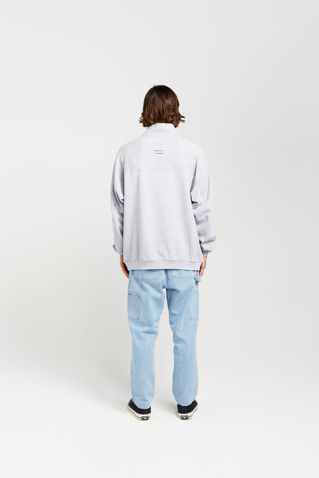 Quarter Zip Crew - Grey Marle