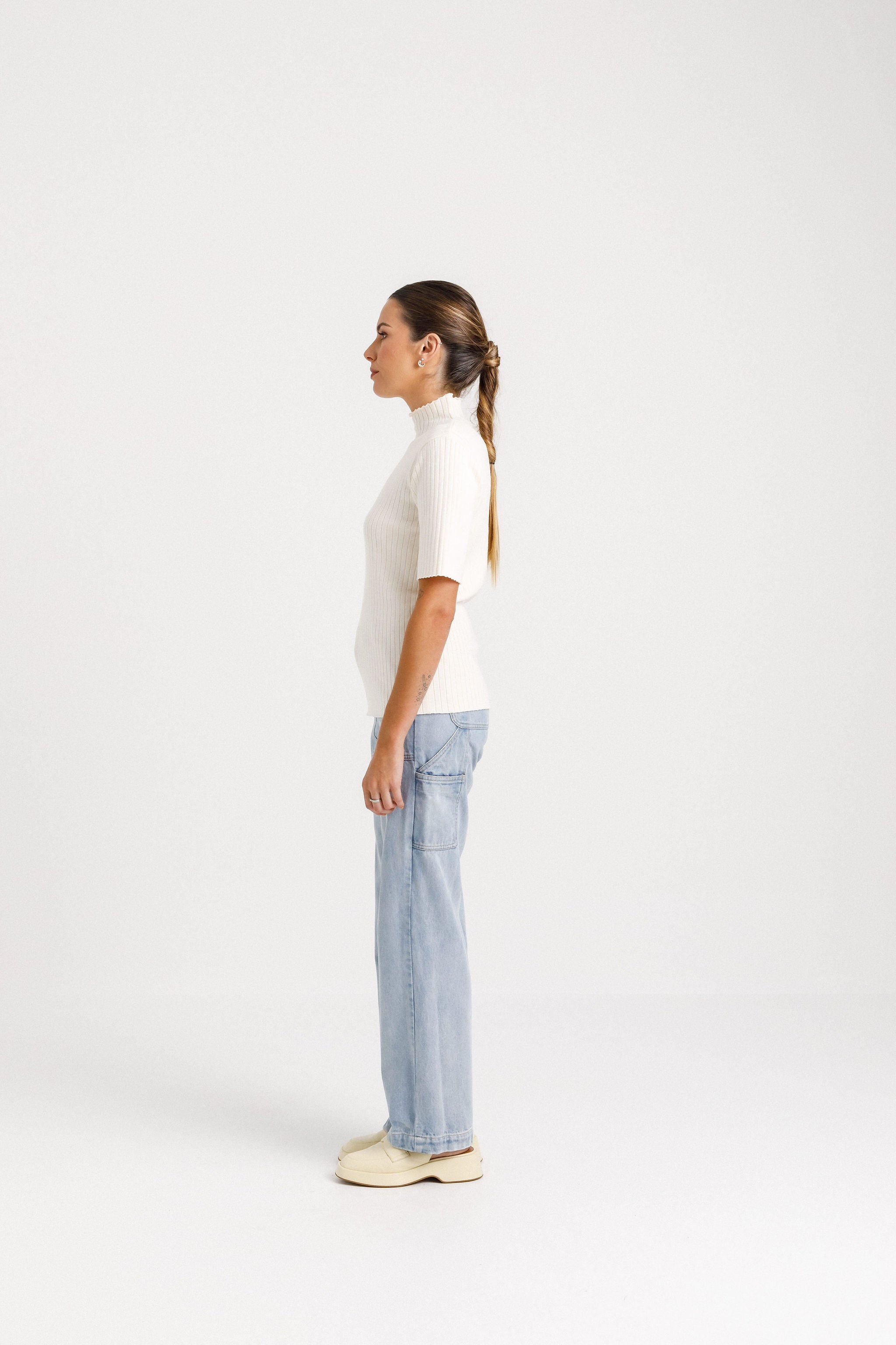 Short Sleeve Turtle Neck - Unbleached