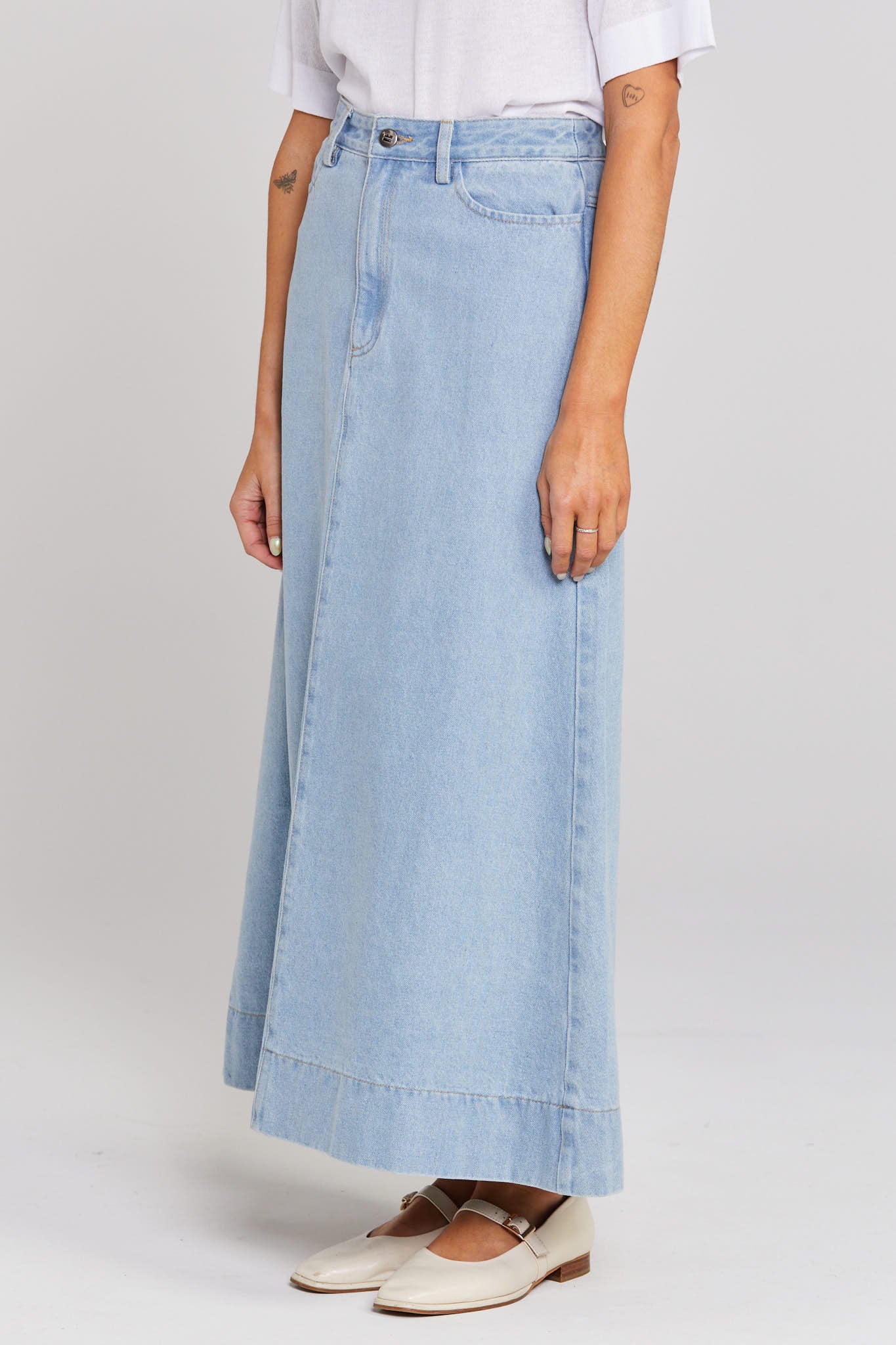 Bettie Skirt - Stone Wash Denim