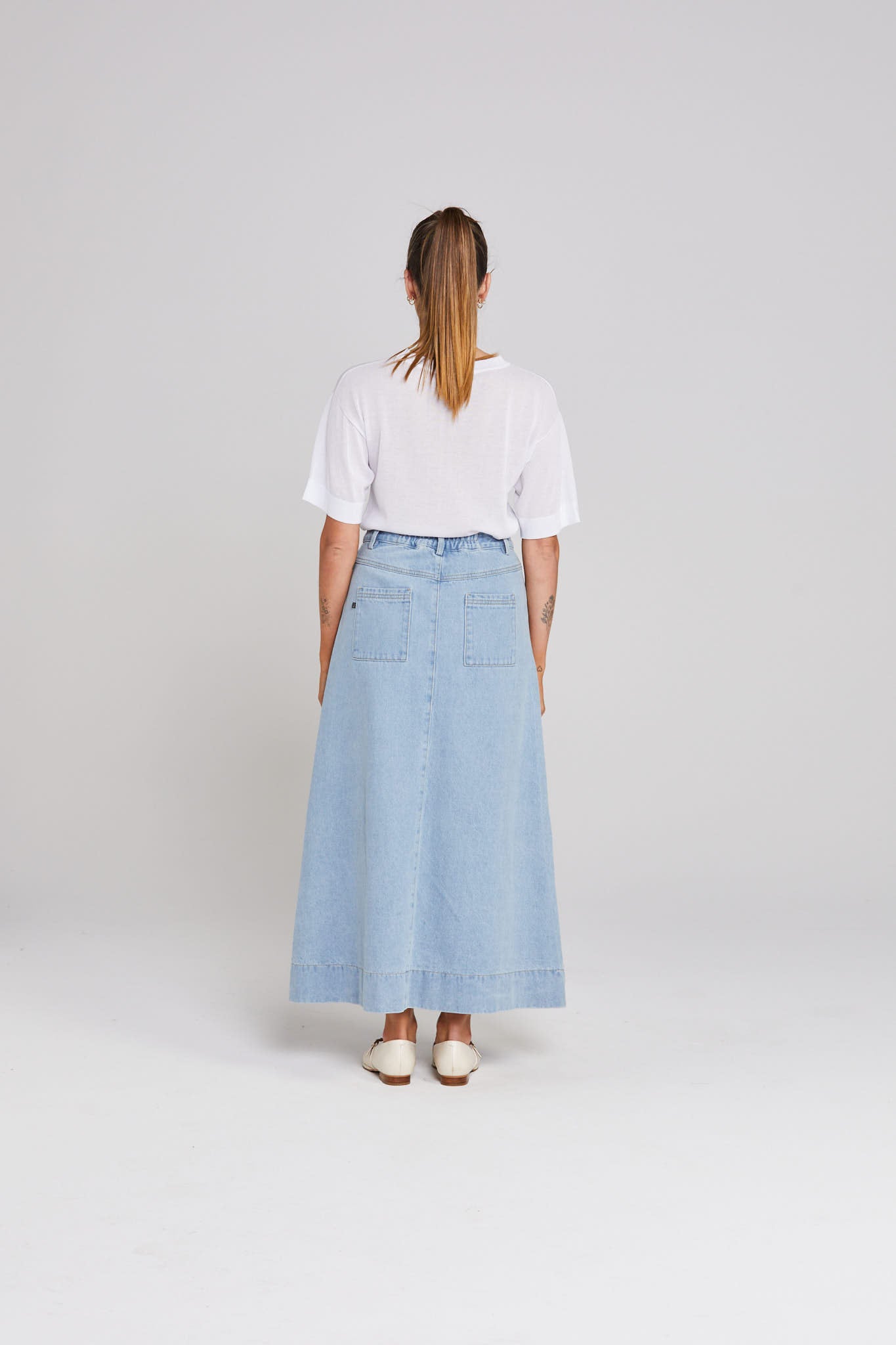 Bettie Skirt - Stone Wash Denim