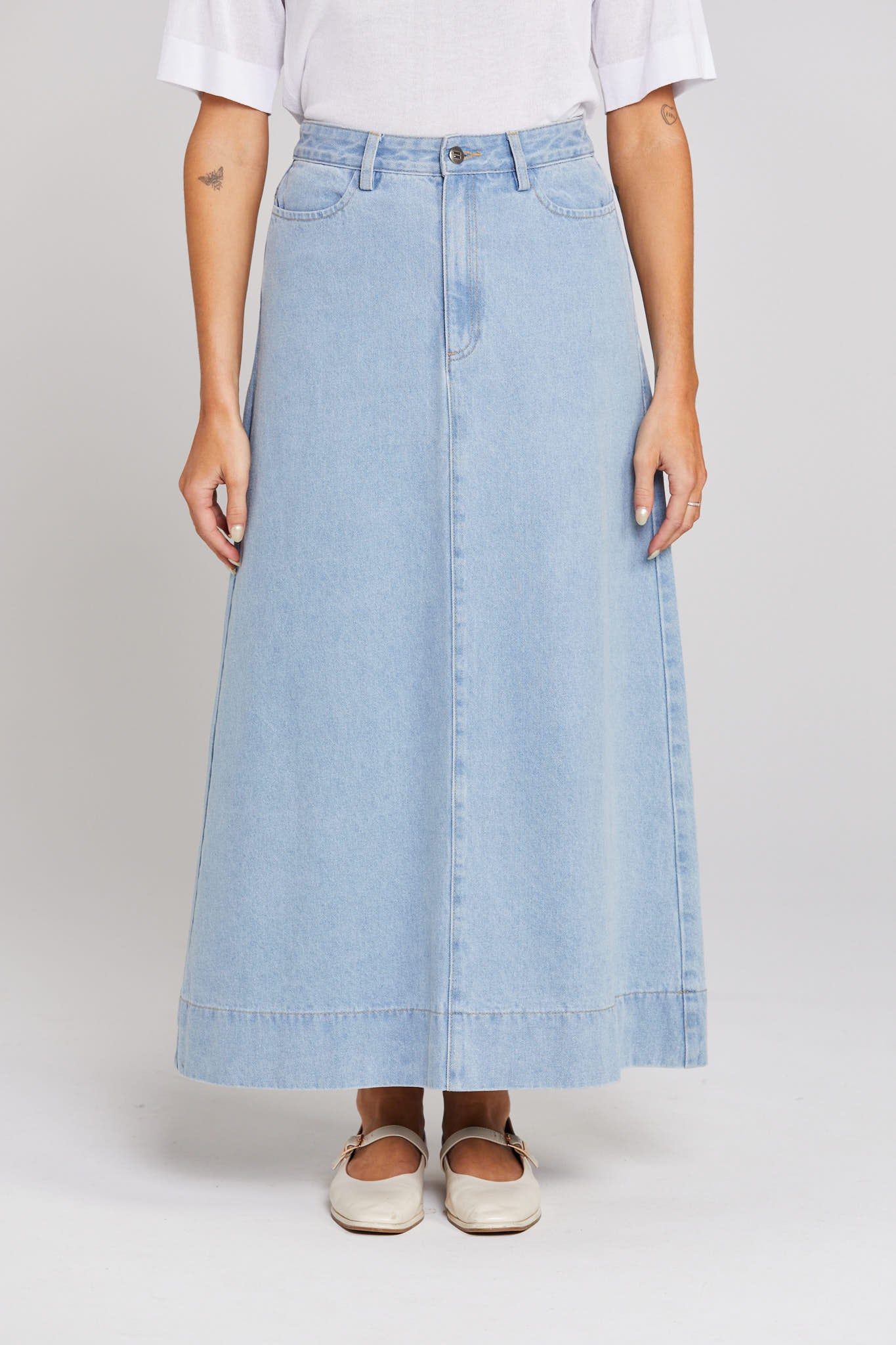 Bettie Skirt - Stone Wash Denim