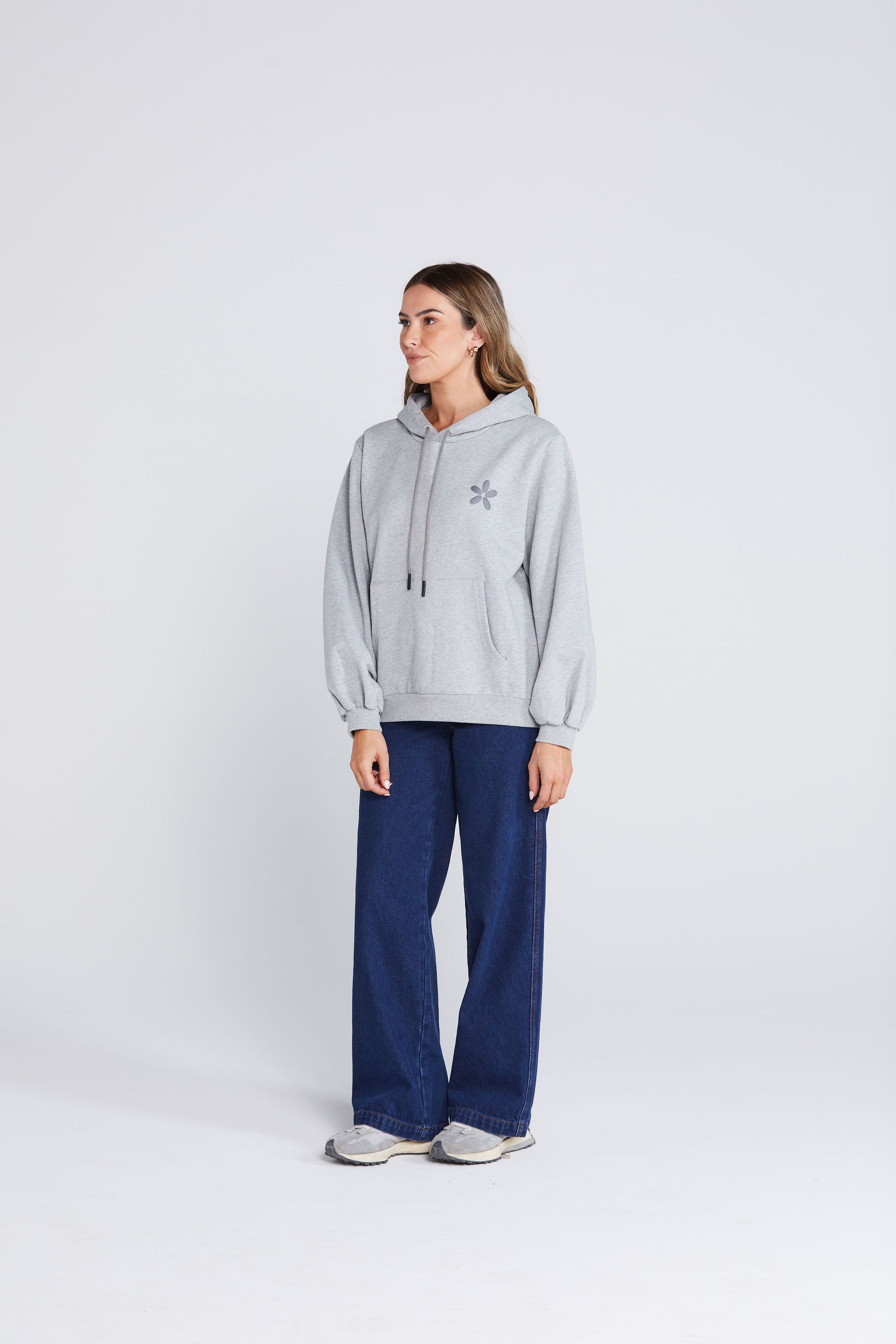 WFH Hoodie - Grey Marle Petal