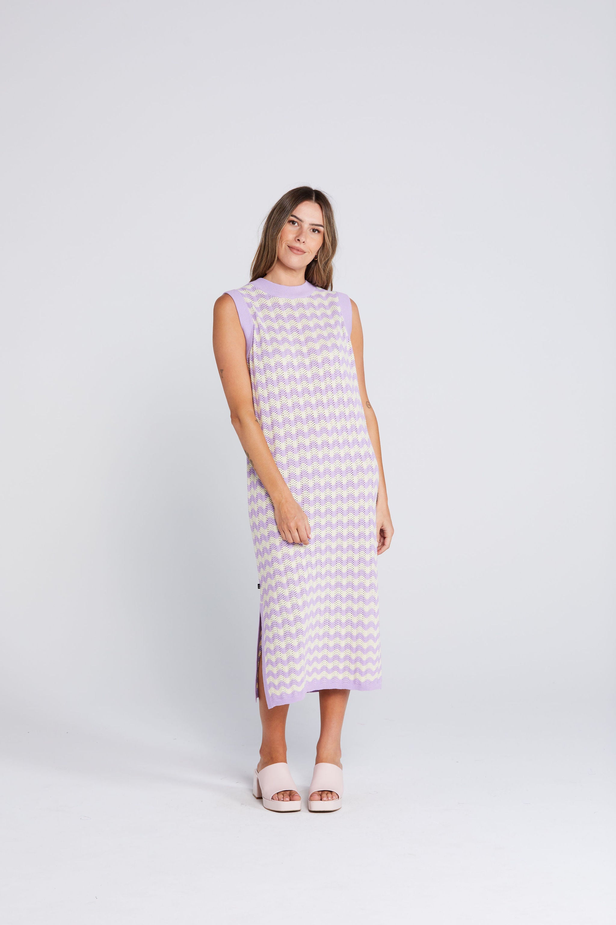 Coming Soon - Squiggle Tank Dress - Creamy Lilac