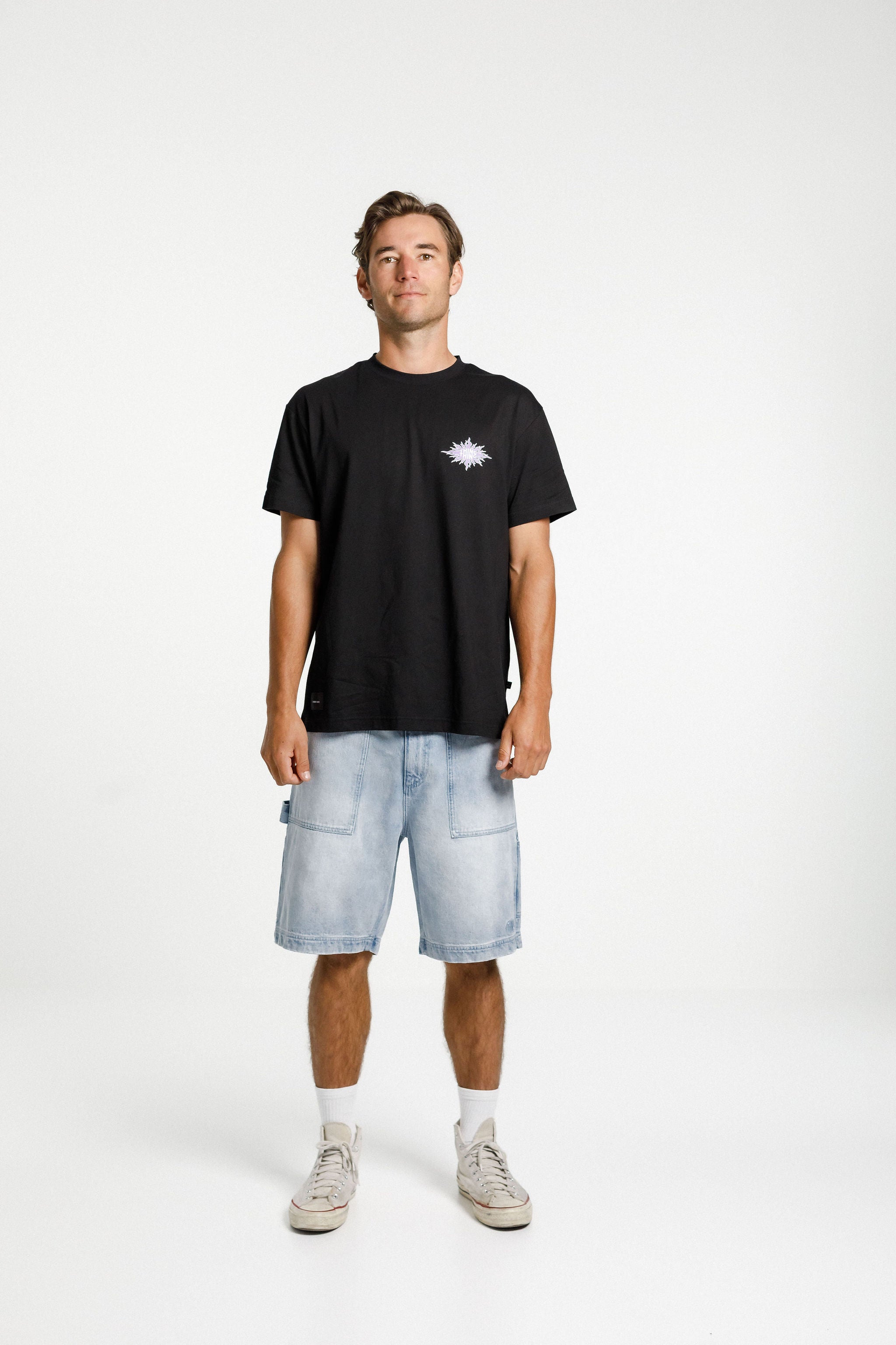 Ample Tee - Sale - Black with Sun Print