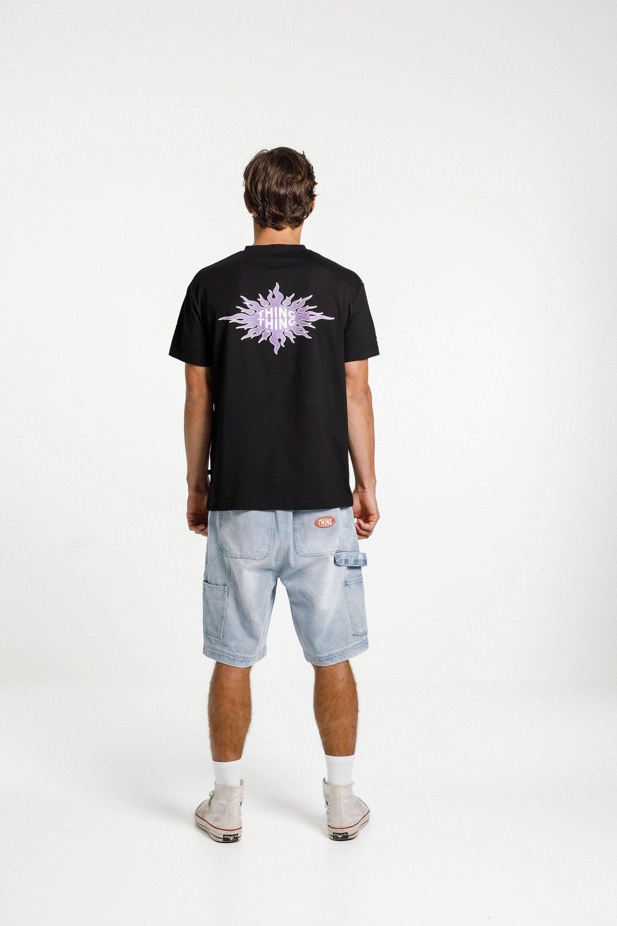 Ample Tee - Sale - Black with Sun Print