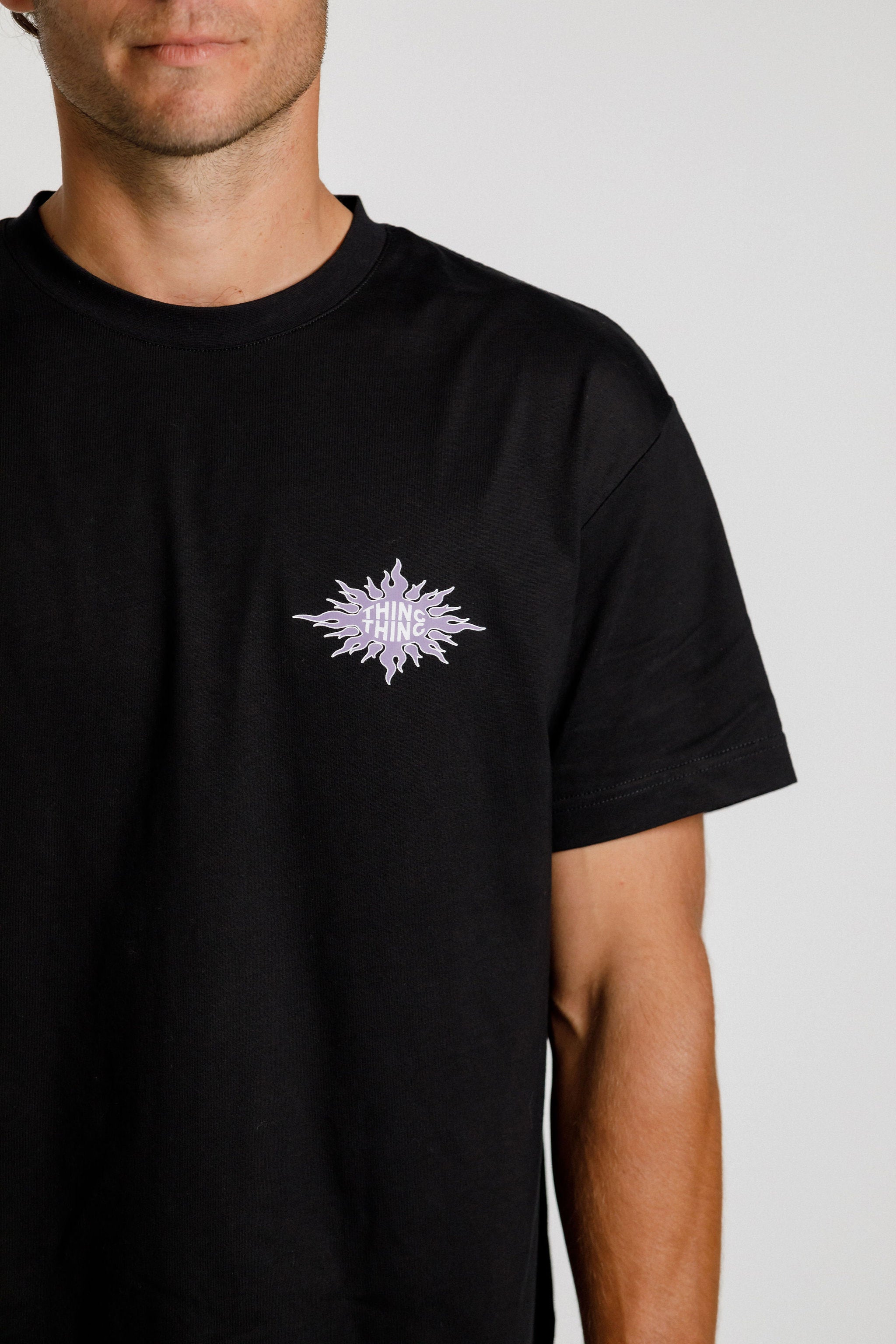 Ample Tee - Sale - Black with Sun Print