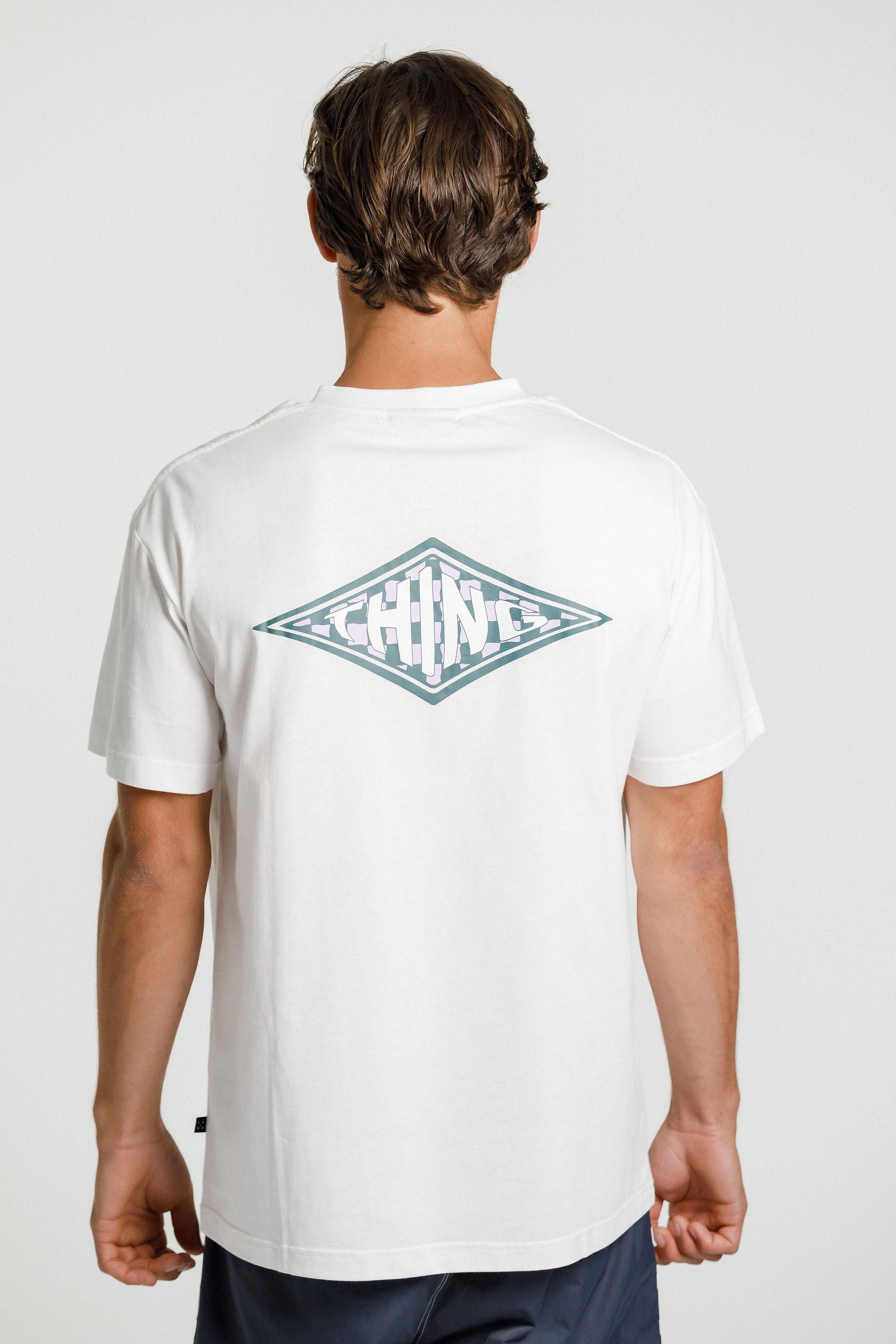 Ample Tee - Sale - Unbleached with Diamond Print