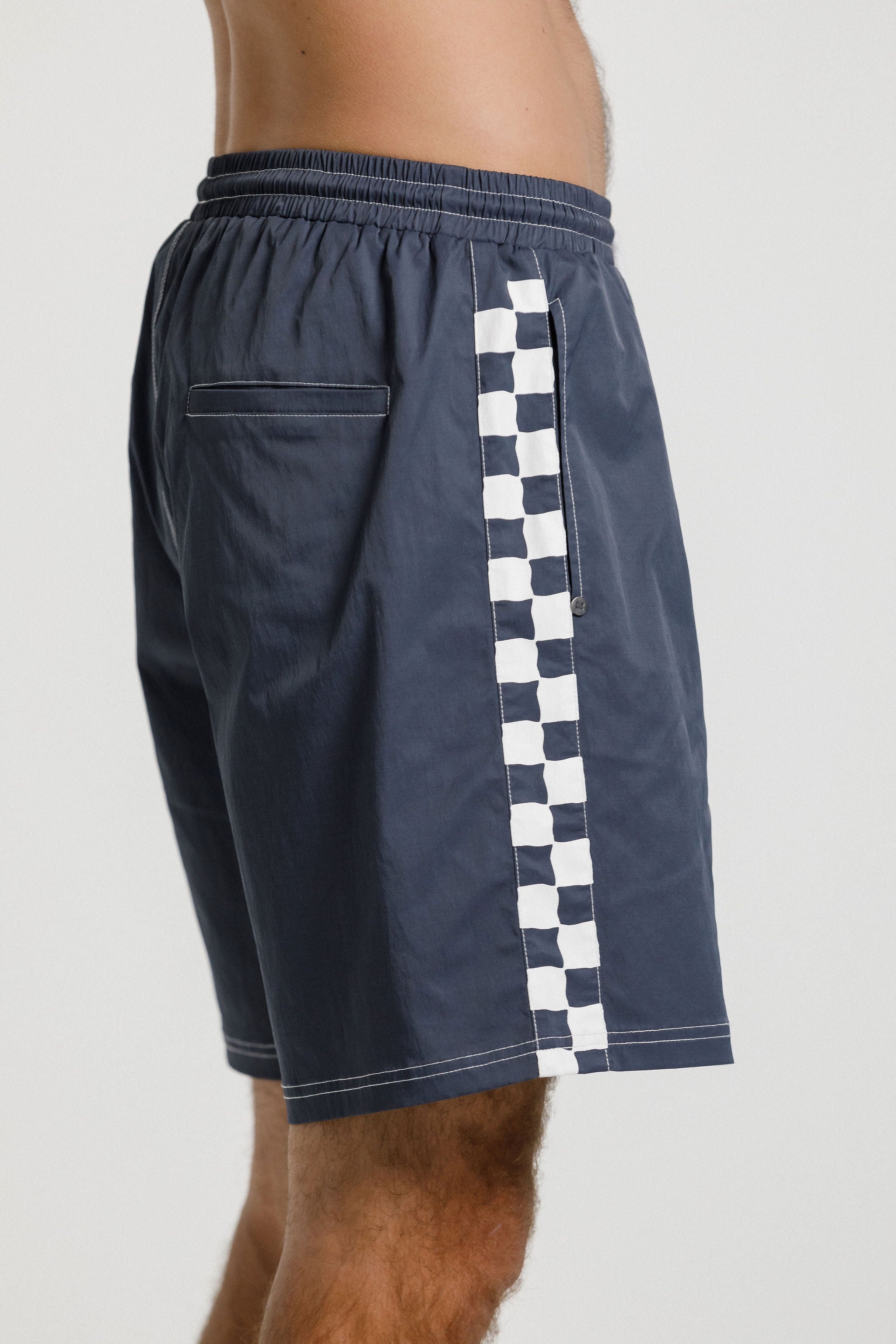 Voli Panel Short - Slate with Check Panel