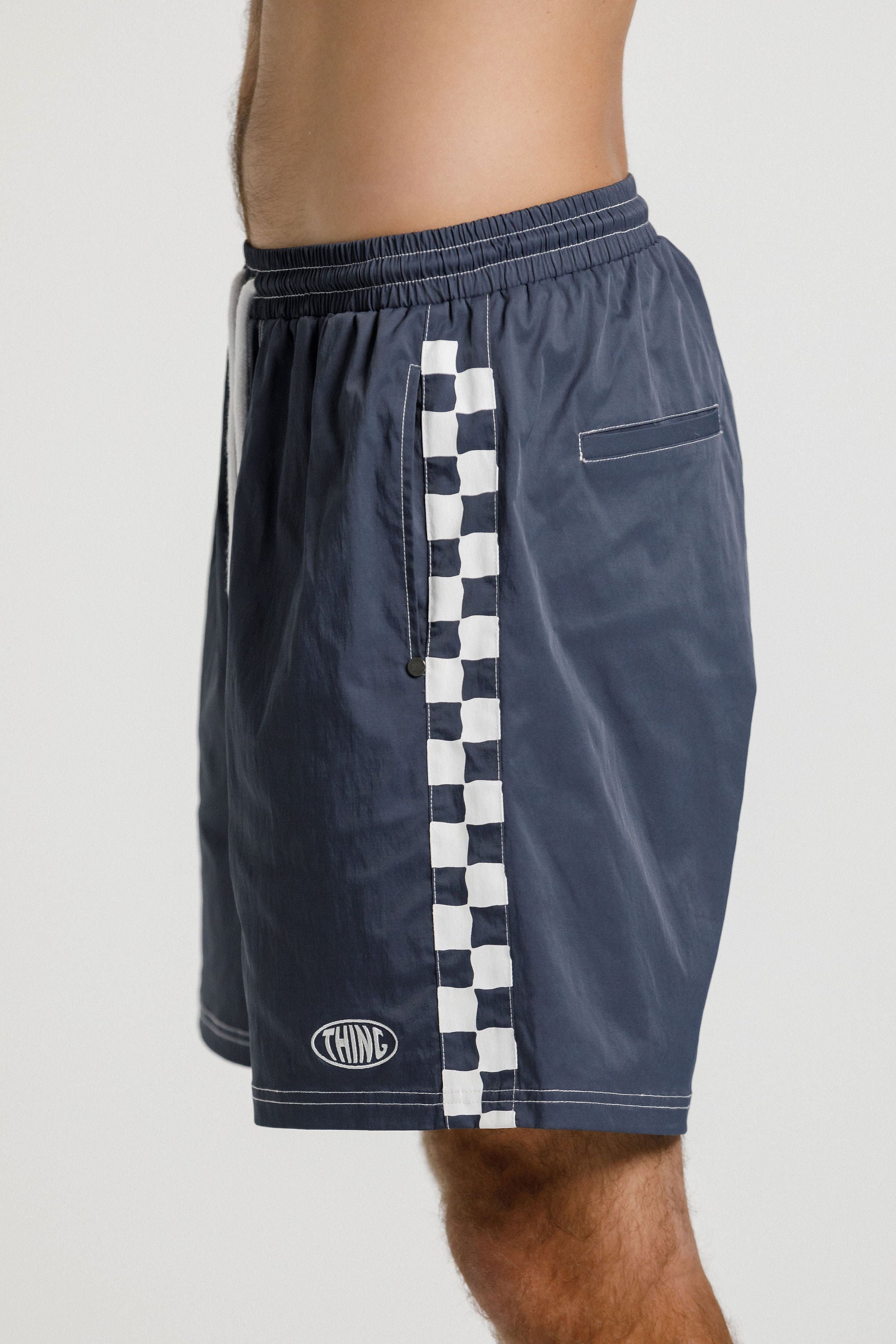 Voli Panel Short - Slate with Check Panel