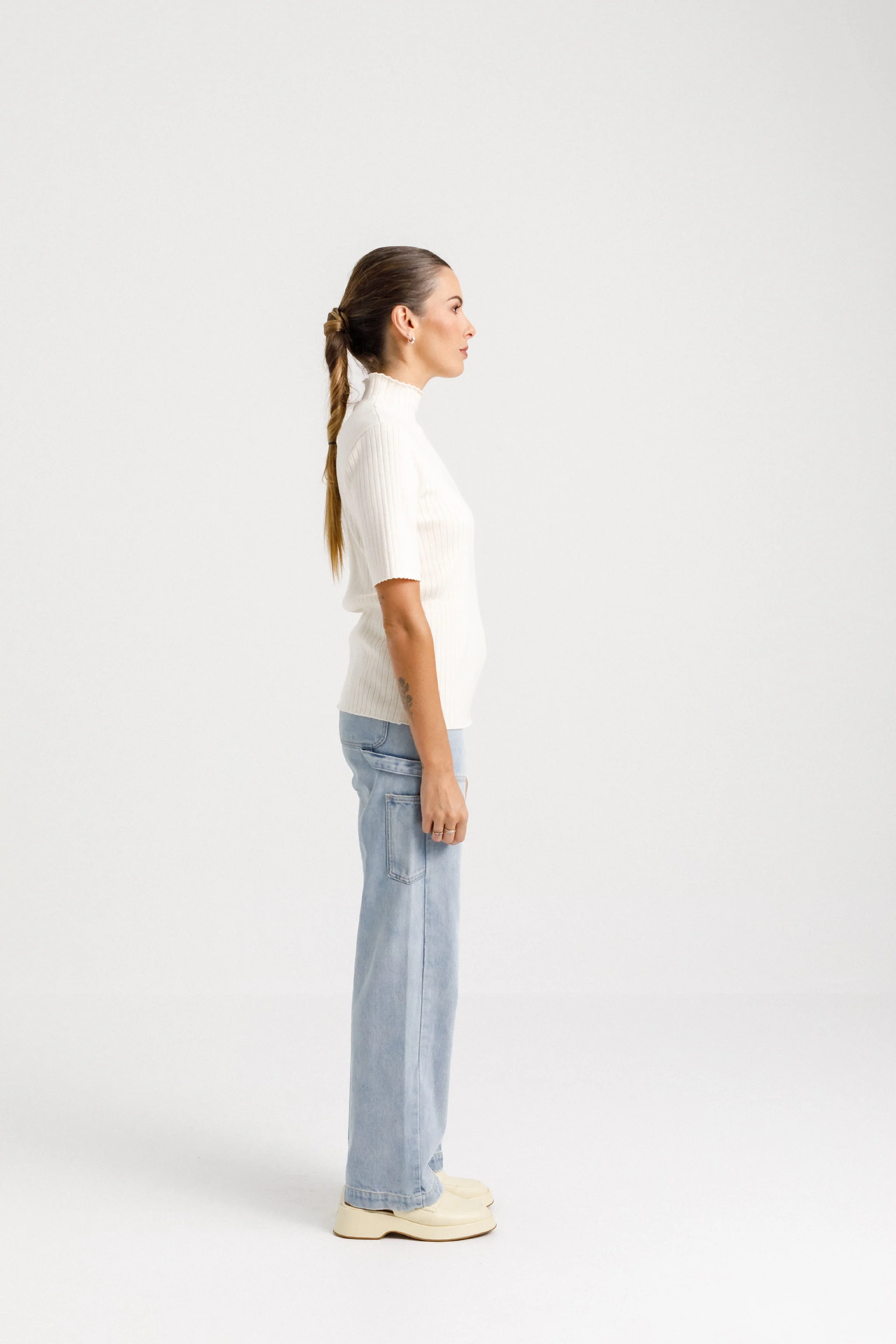 Short Sleeve Turtle Neck - Unbleached