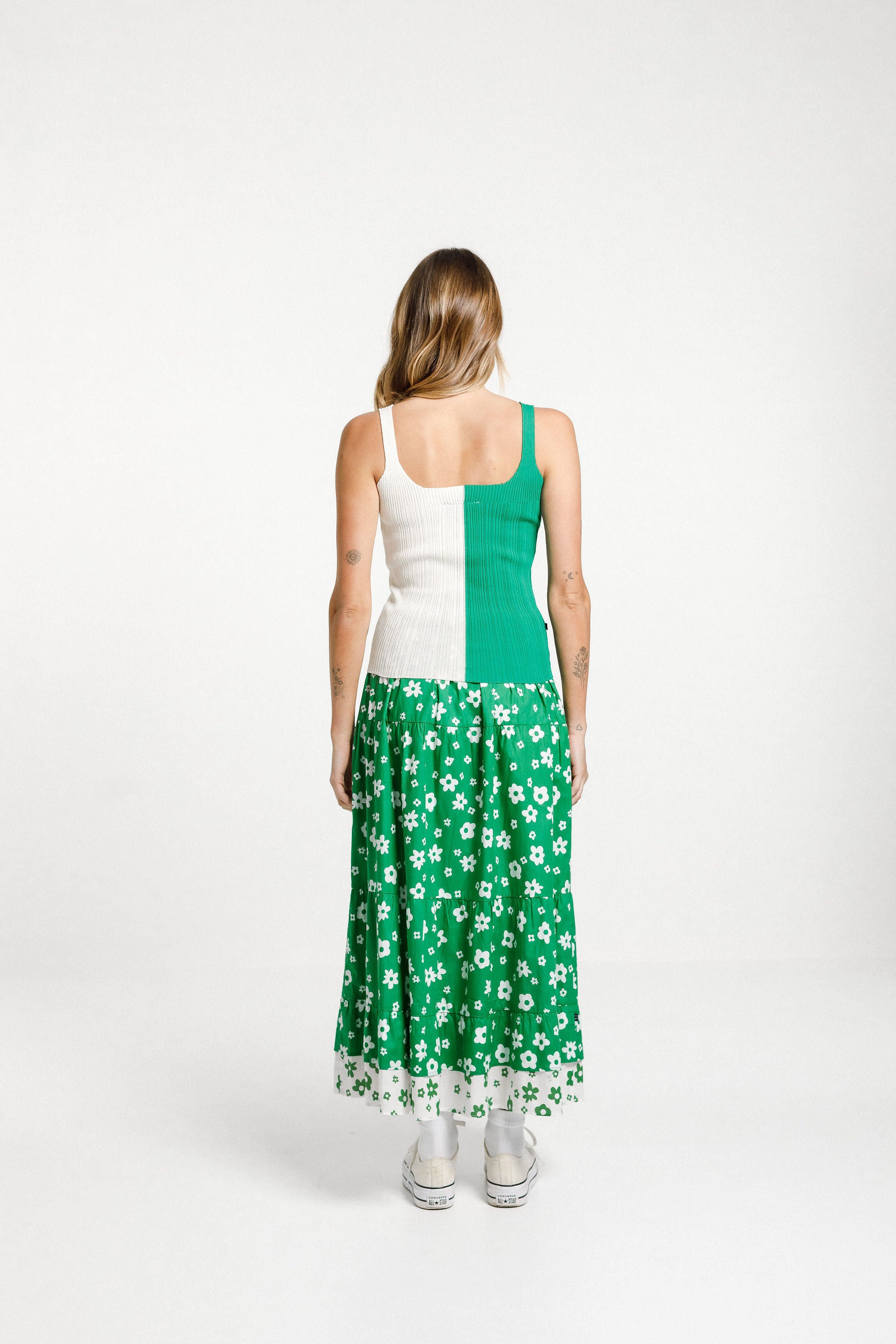 Block Neva Tank - Green/Milk