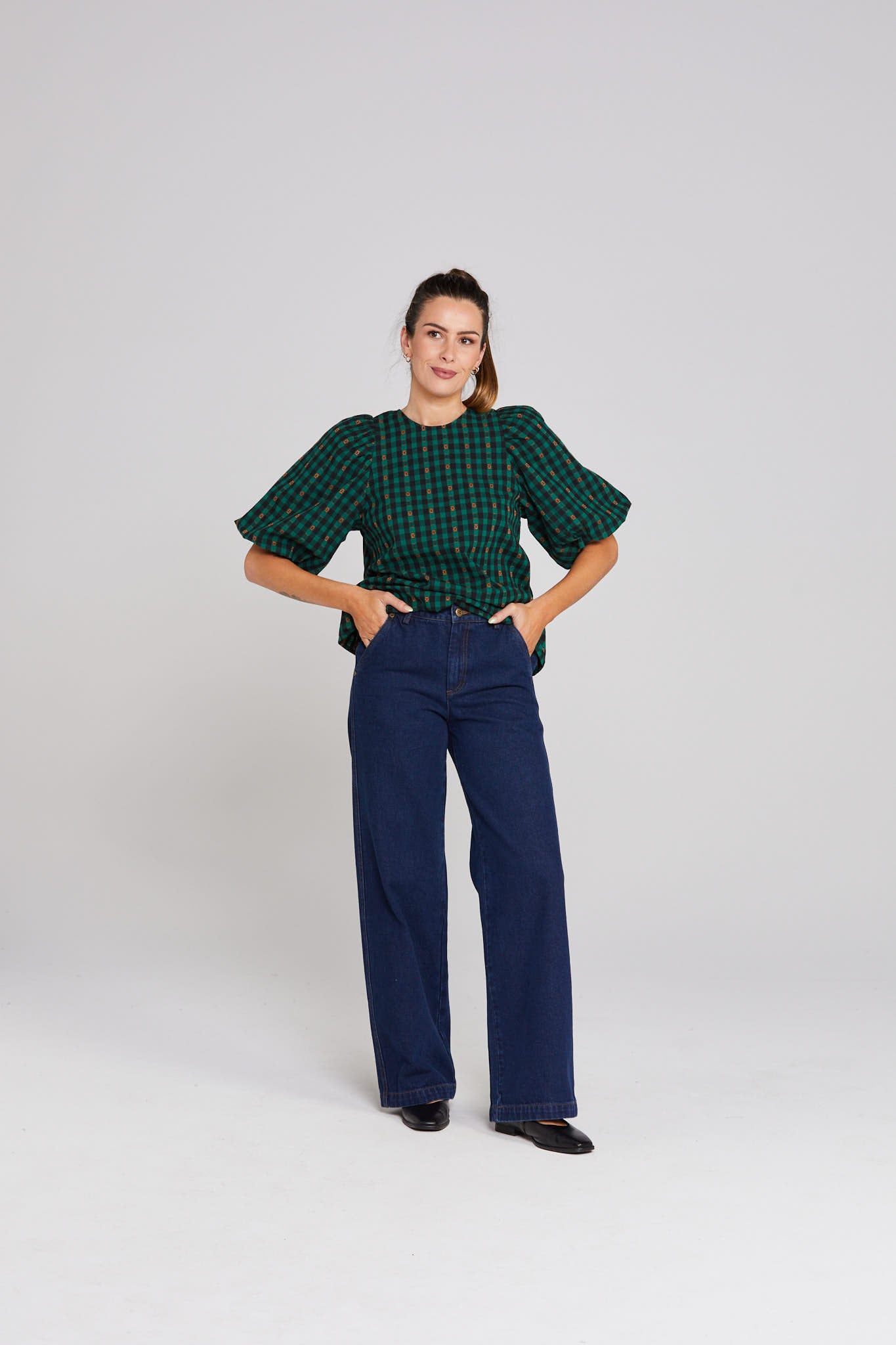 Lucie Top - Petal Plaid