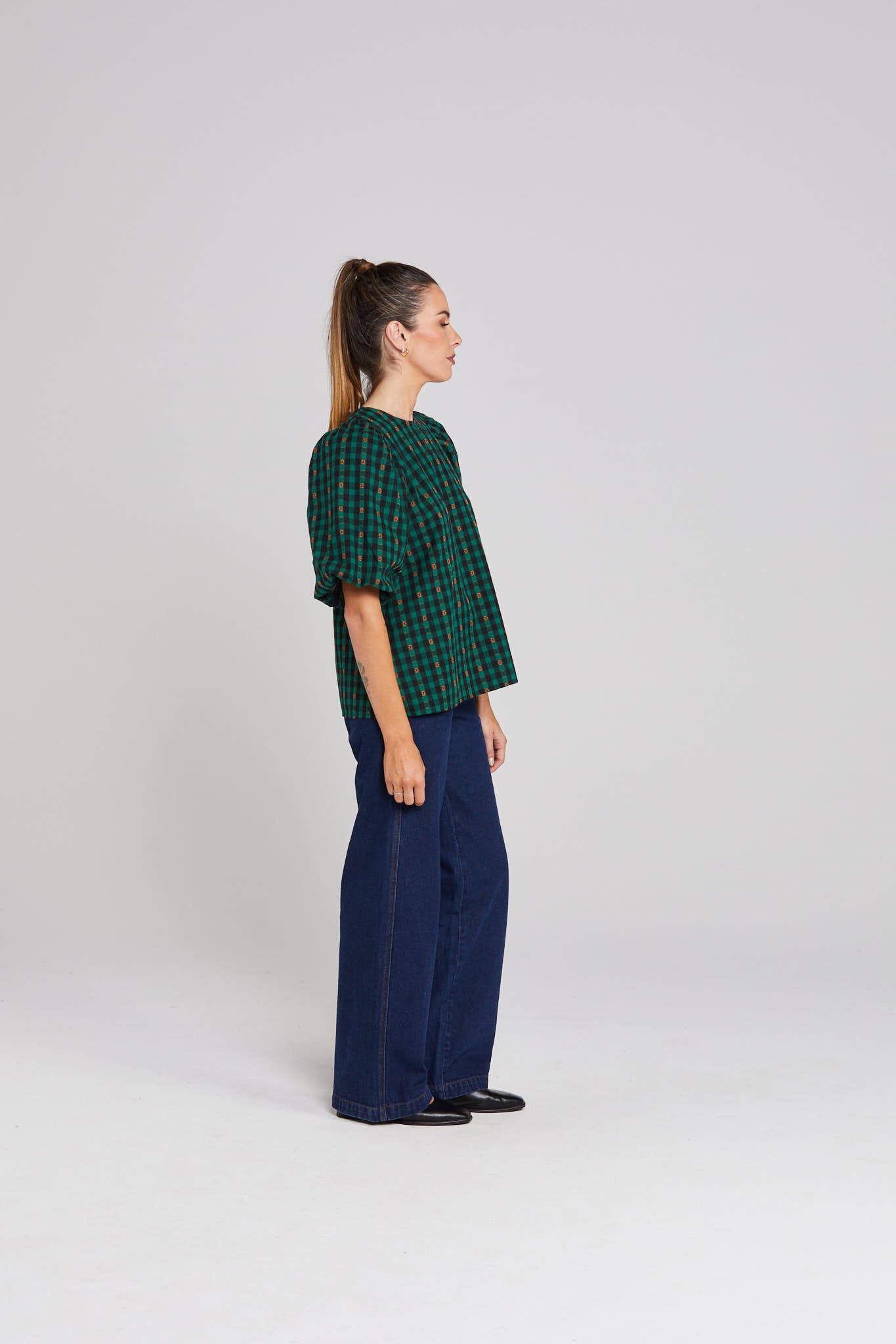 Lucie Top - Petal Plaid