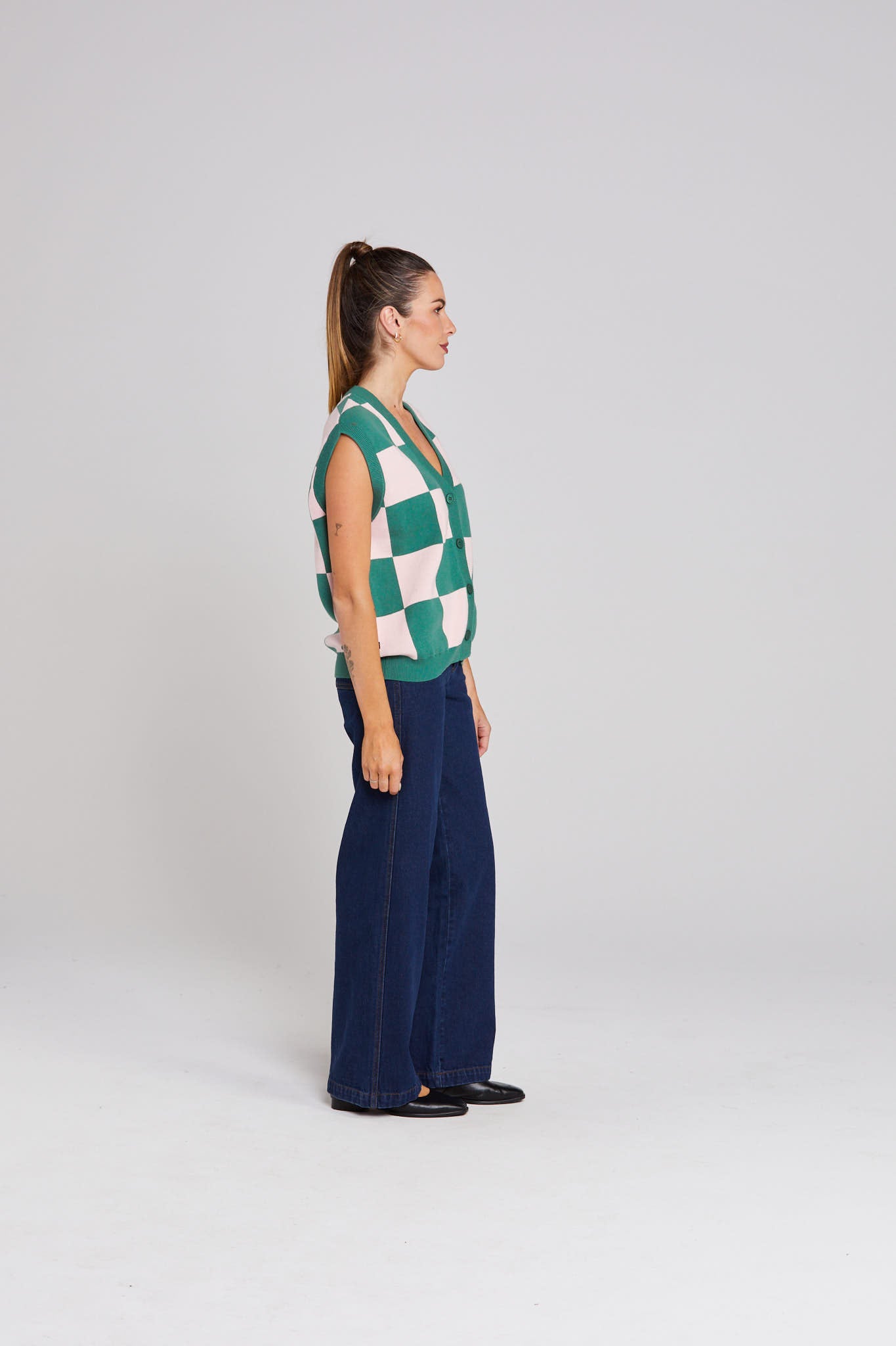 Rosa Vest - Emerald Blush