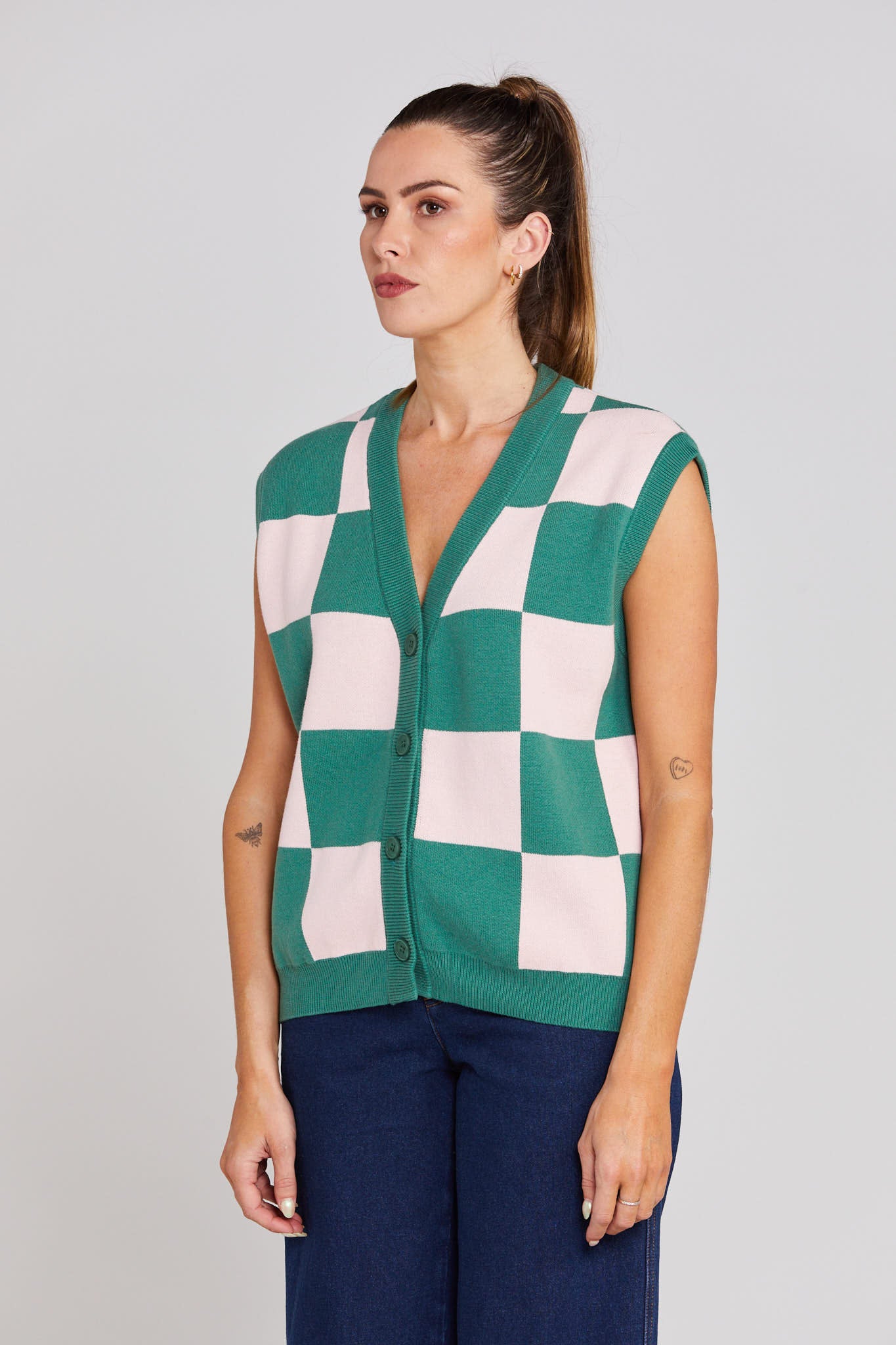 Rosa Vest - Emerald Blush
