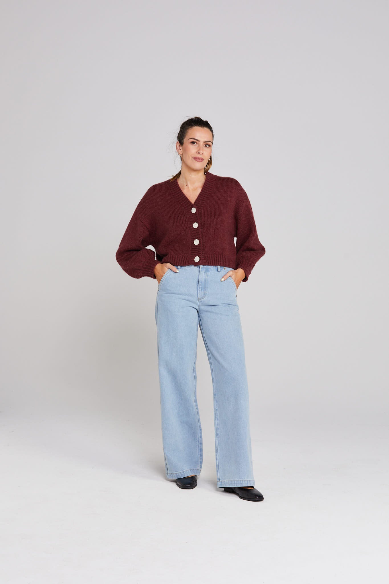 Huddle Cardigan - Winter Rouge