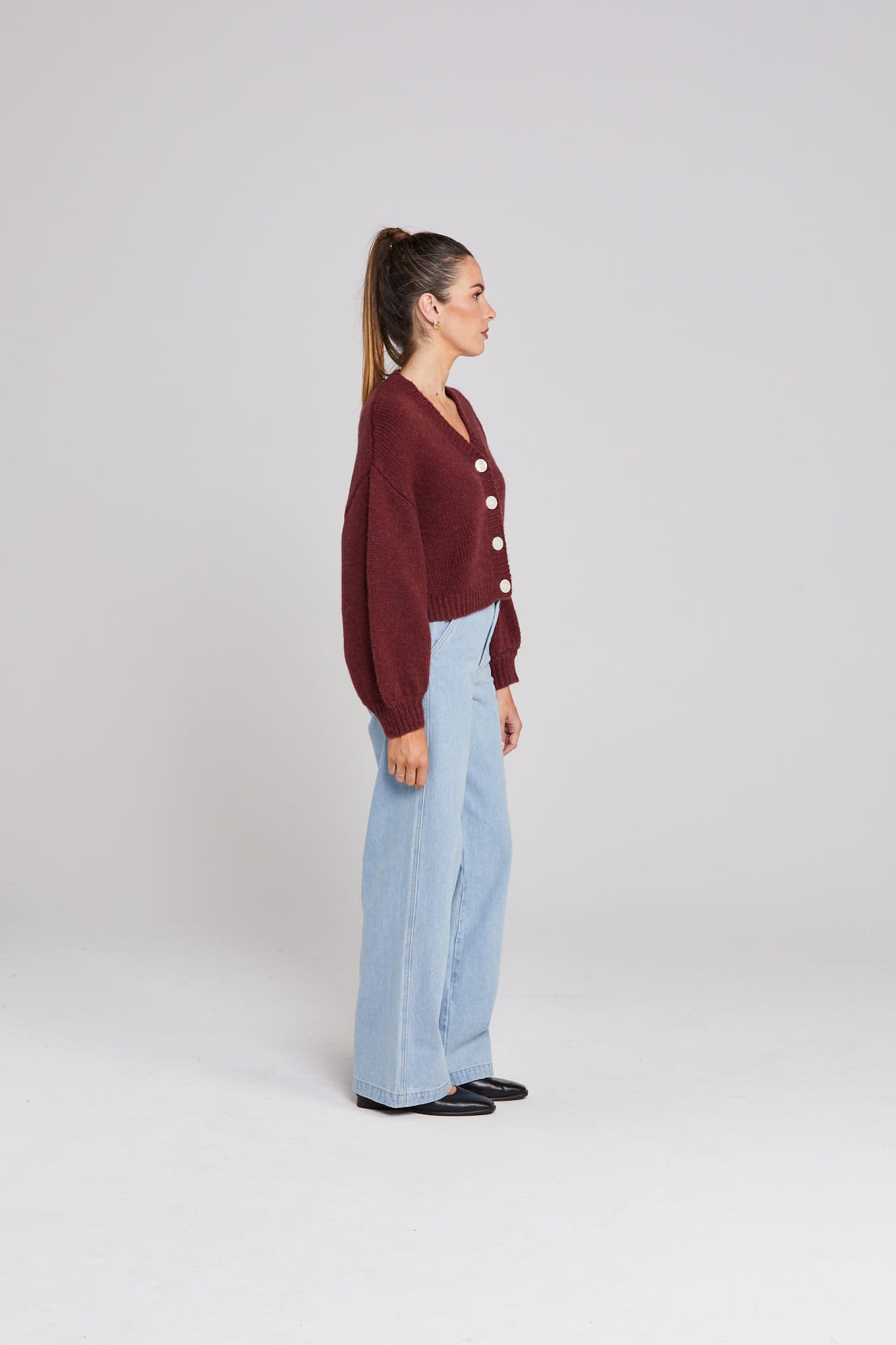 Huddle Cardigan - Winter Rouge