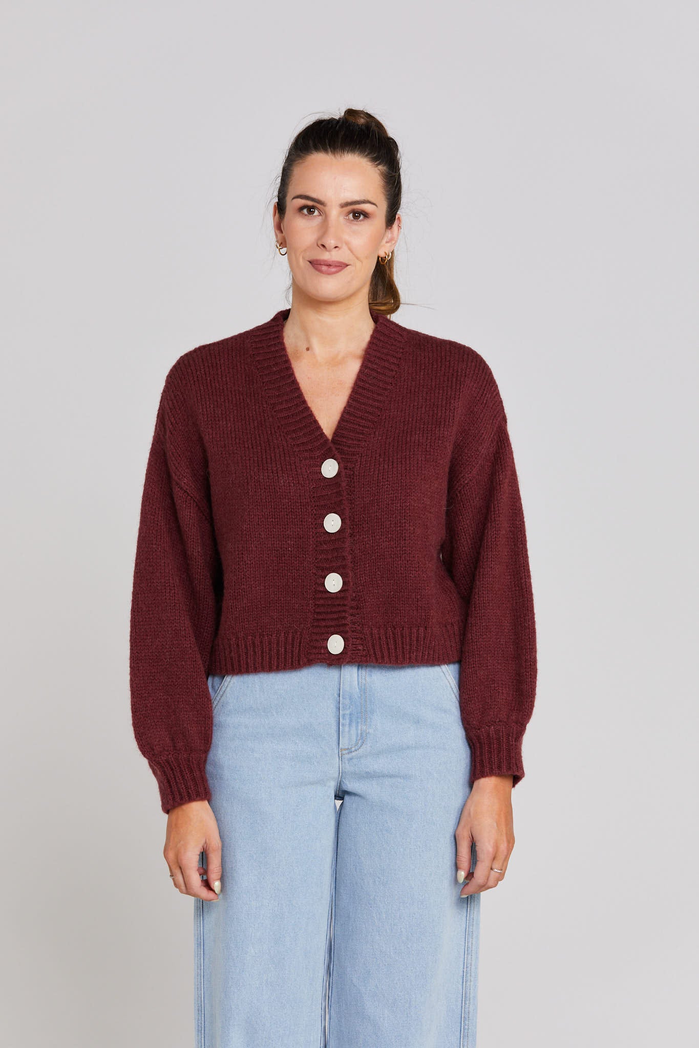 Huddle Cardigan - Winter Rouge