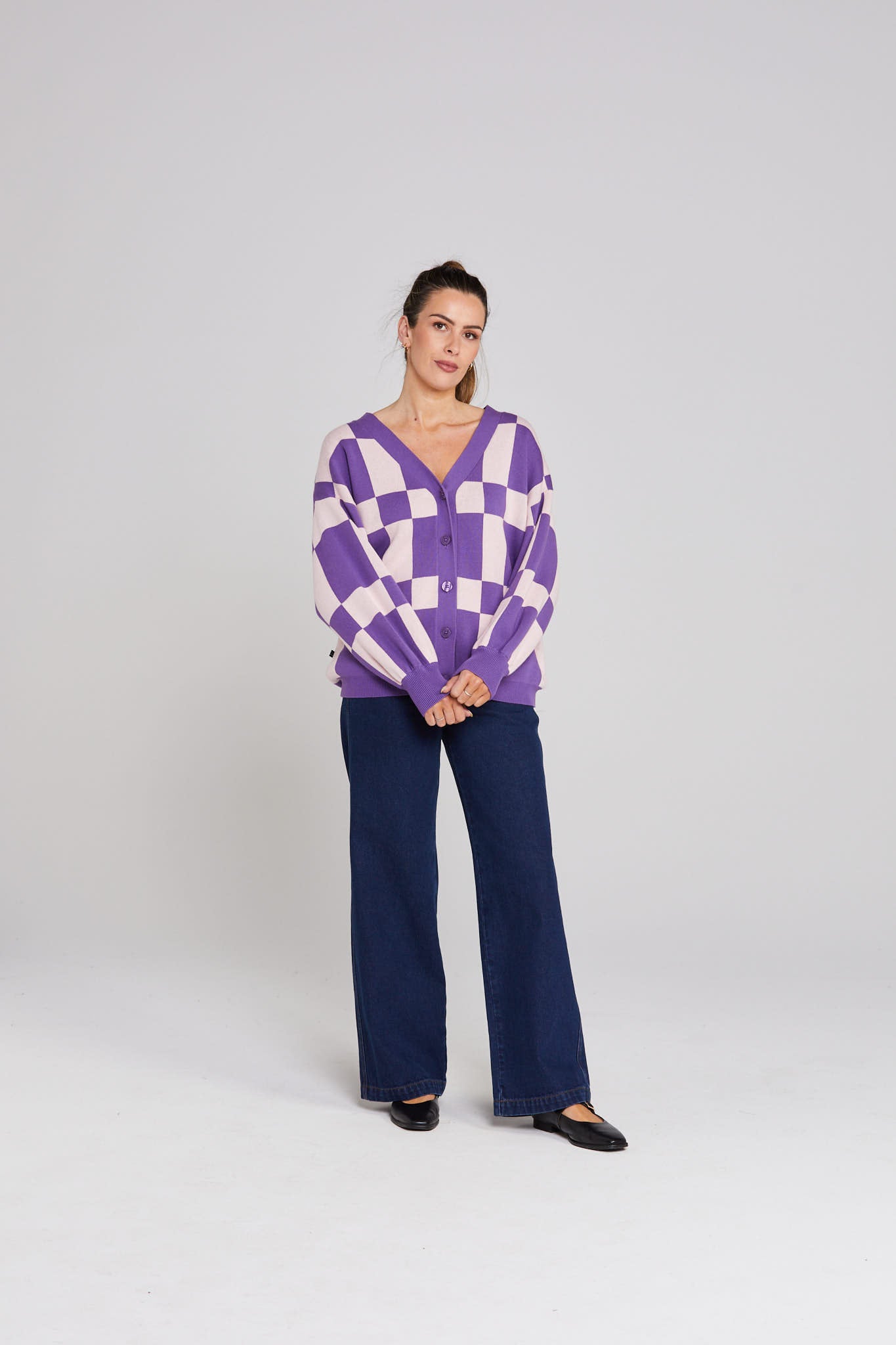 Check Up Cardigan - Berry Blush