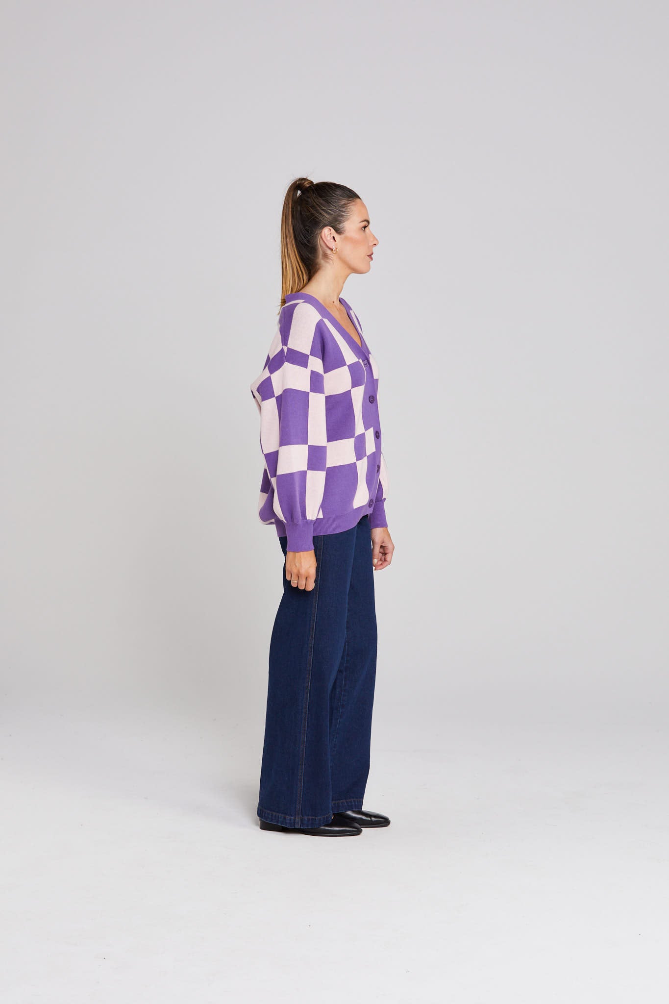 Check Up Cardigan - Berry Blush