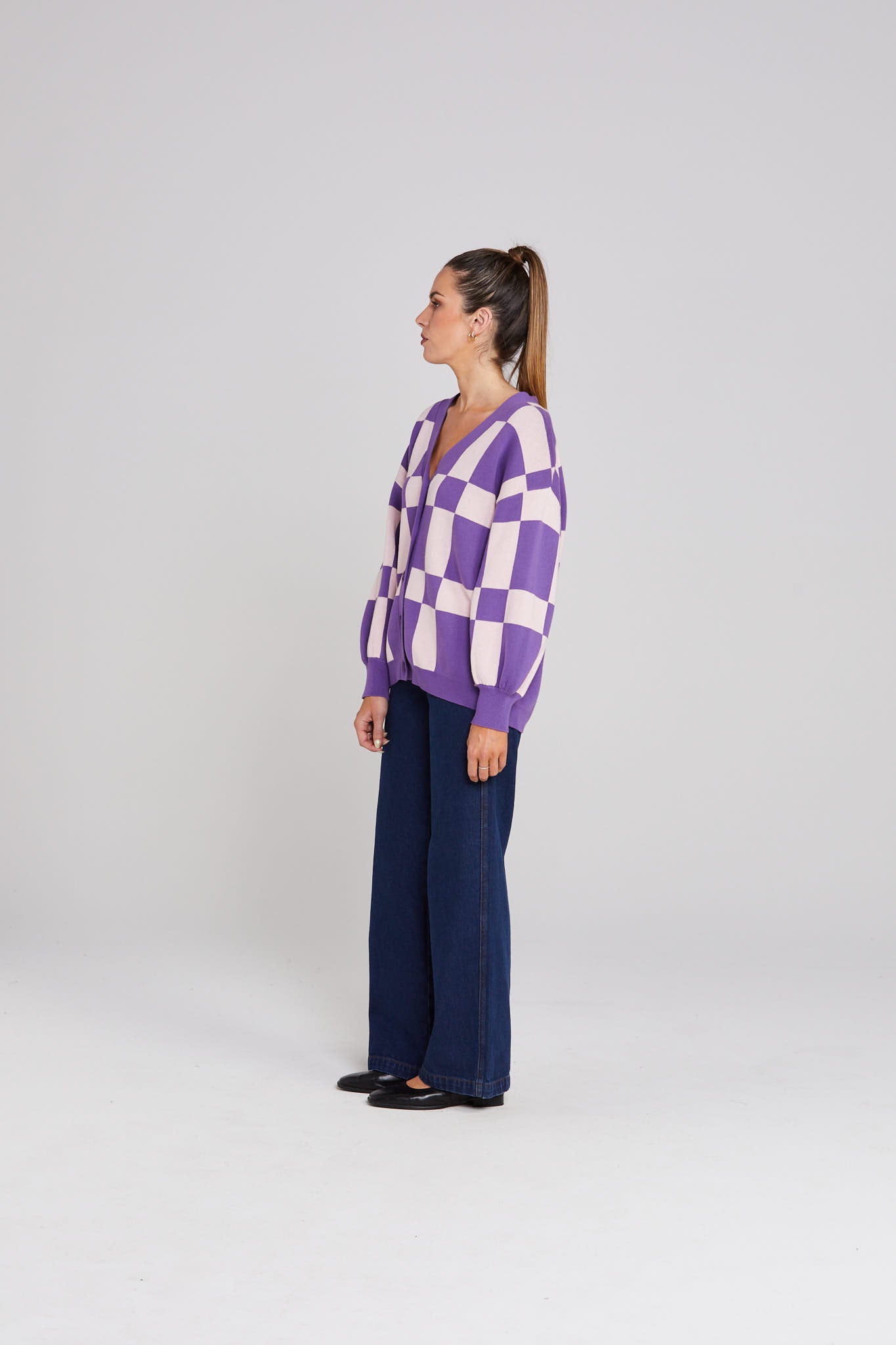 Check Up Cardigan - Berry Blush