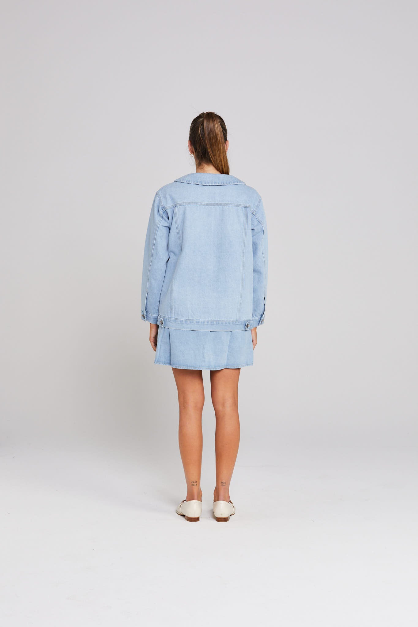 Bowtique Shacket - Stone Wash Denim