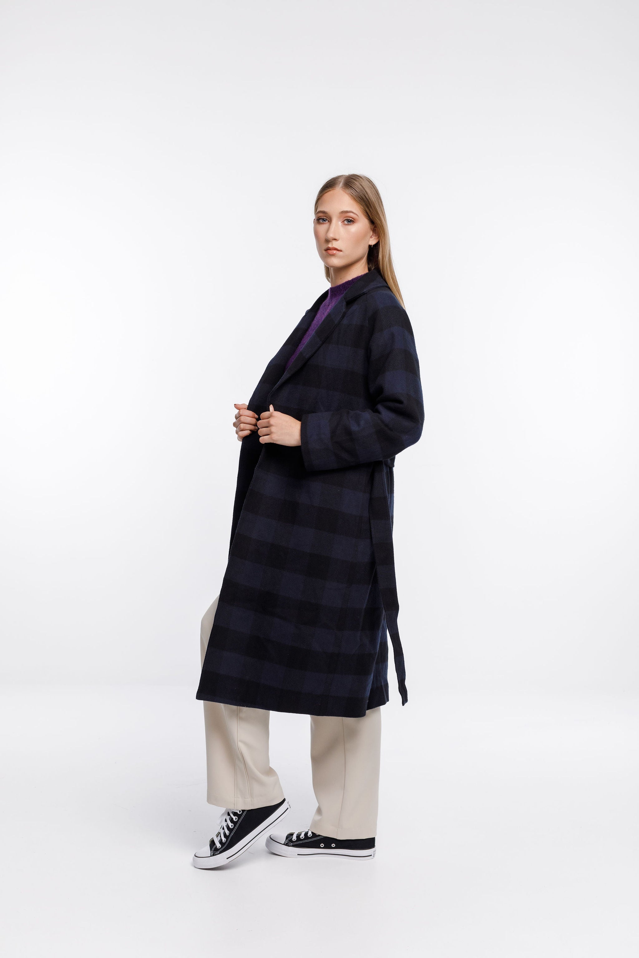 Clement Coat - Navy Check