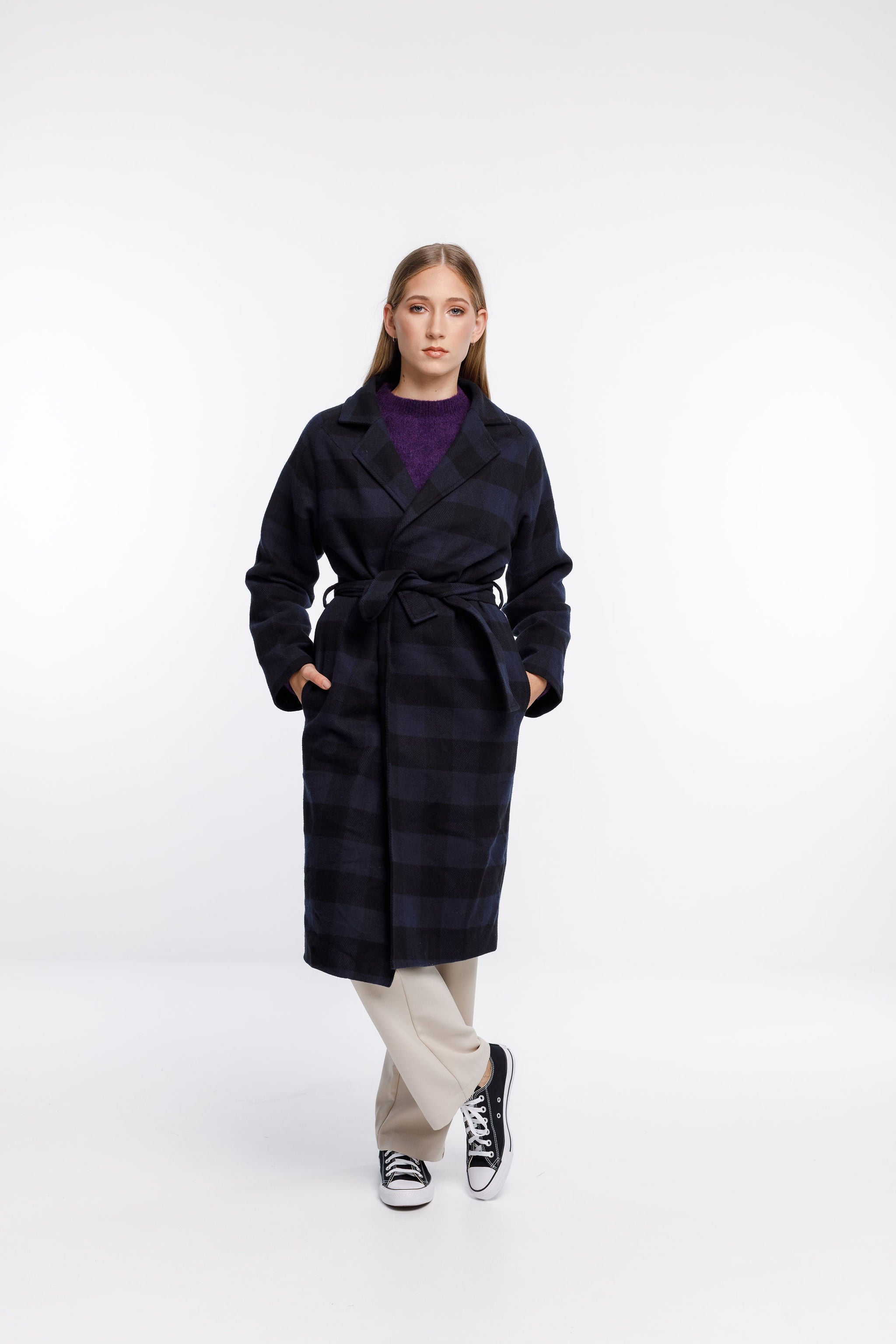 Clement Coat - Navy Check