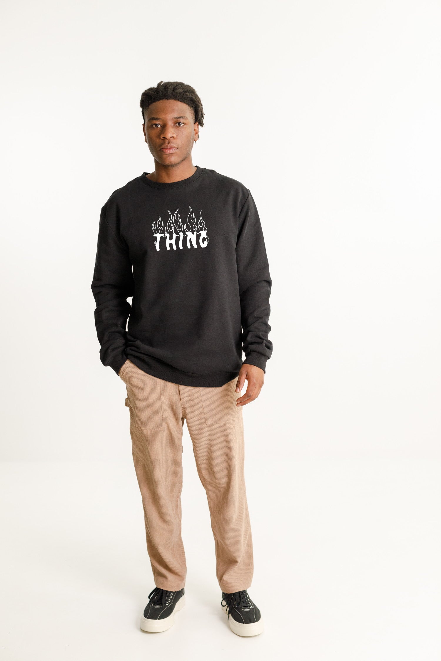 Title Crew - Sale - Black with White Pyro Embroidery
