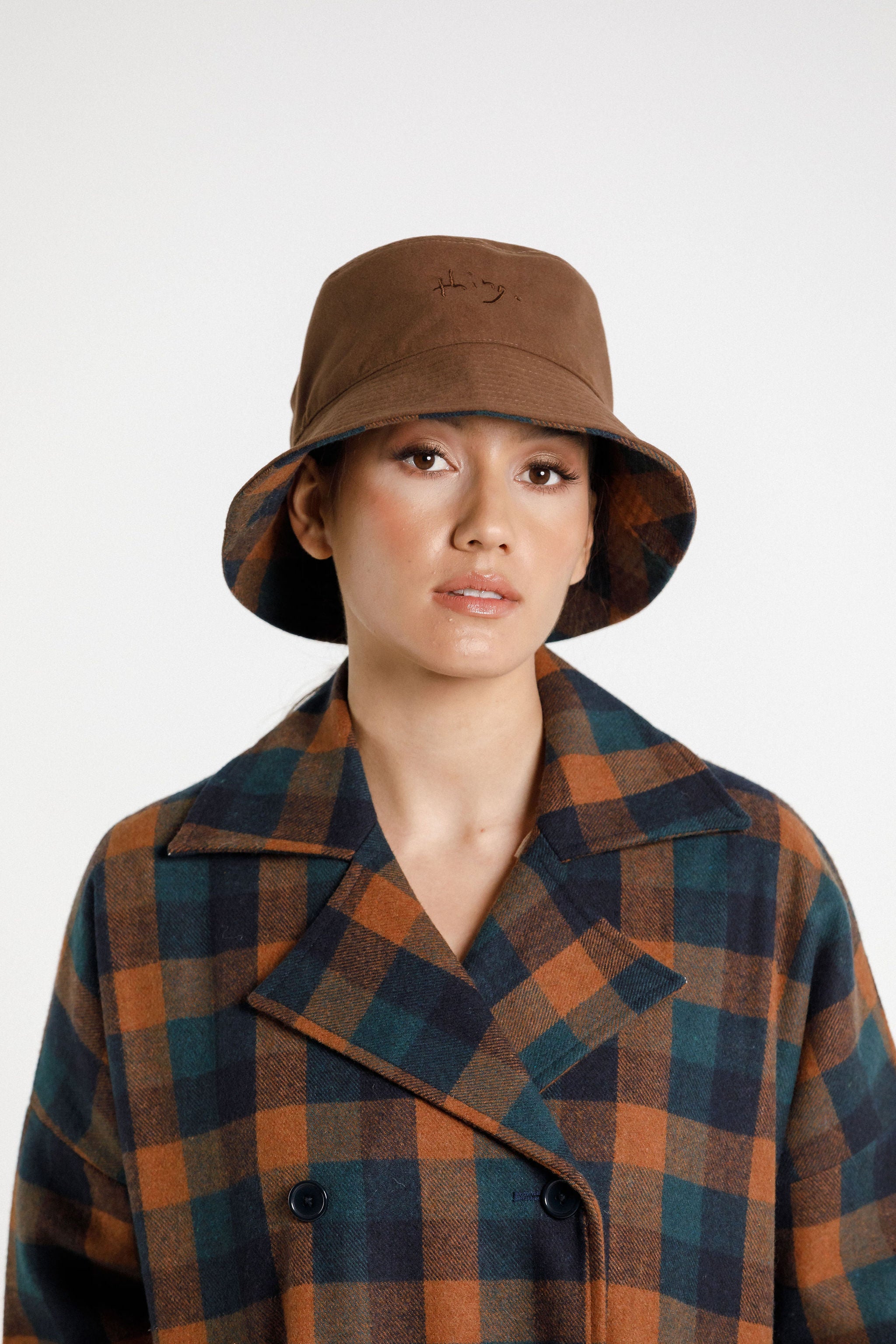 Reversible Bucket Hat - Sale - Chocolate Plaid/Chocolate