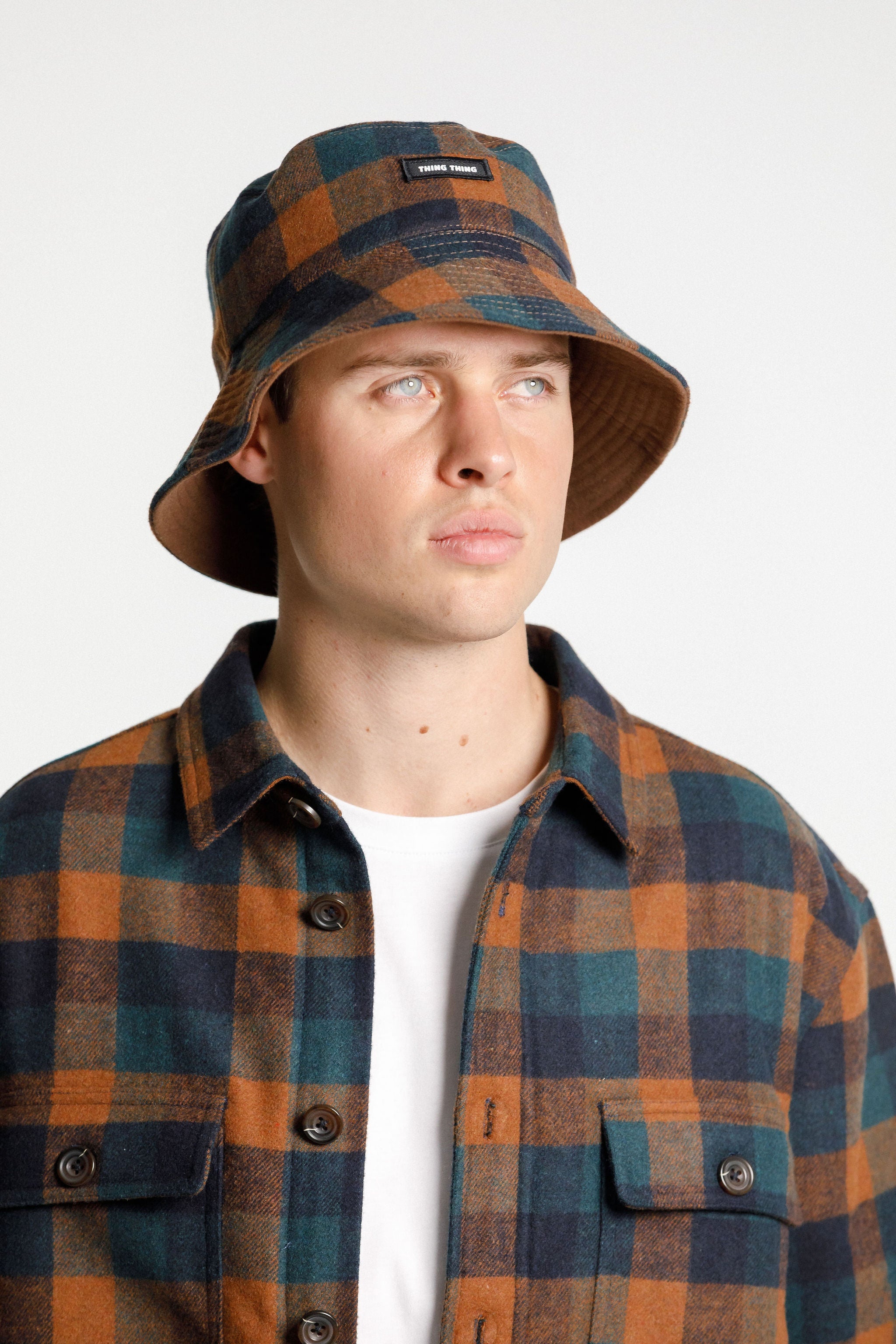 Reversible Bucket Hat - Sale - Chocolate Plaid/Chocolate